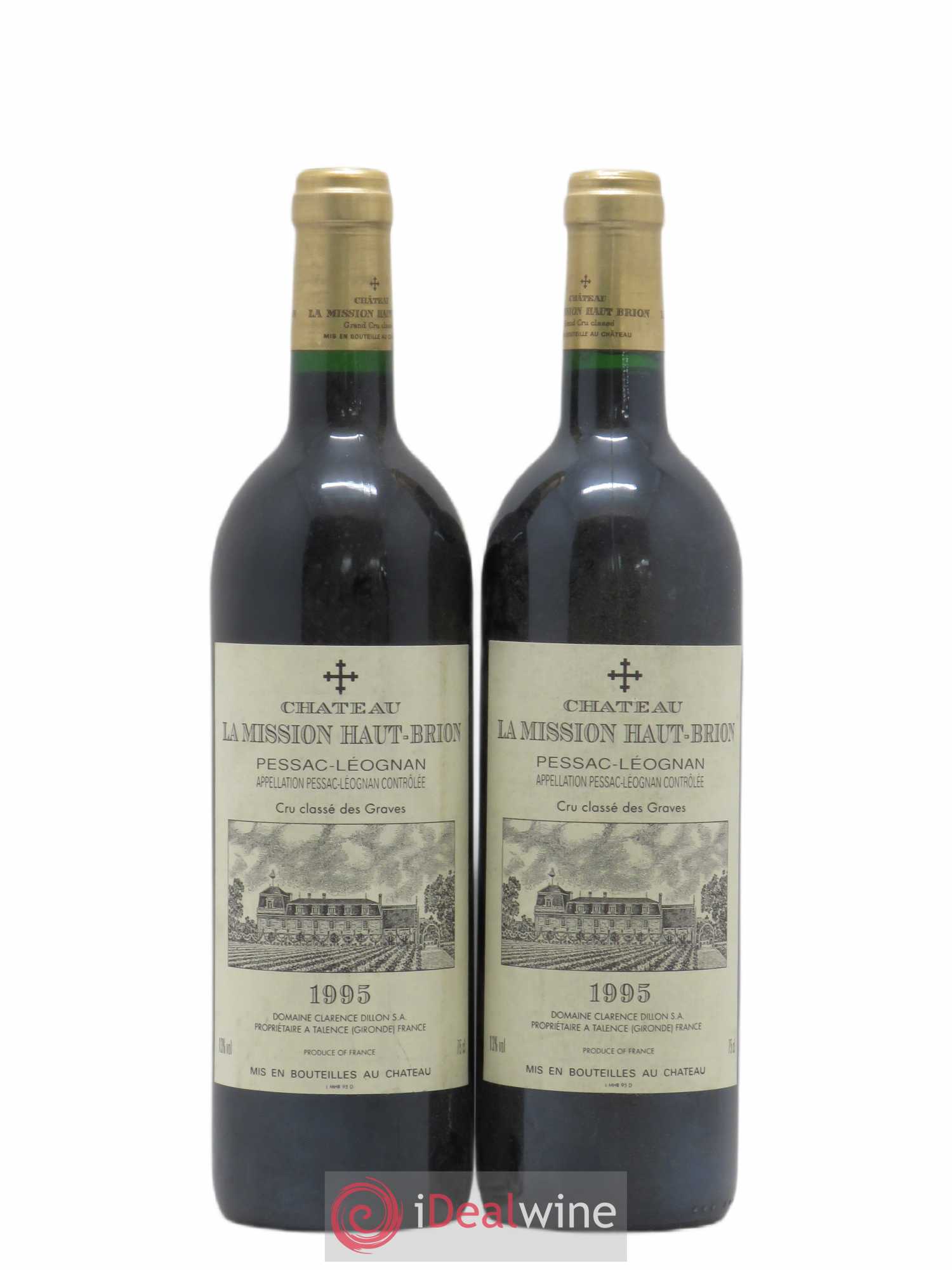 Château la Mission Haut-Brion Cru Classé de Graves 1995 - Lot de 2 bouteilles - 0
