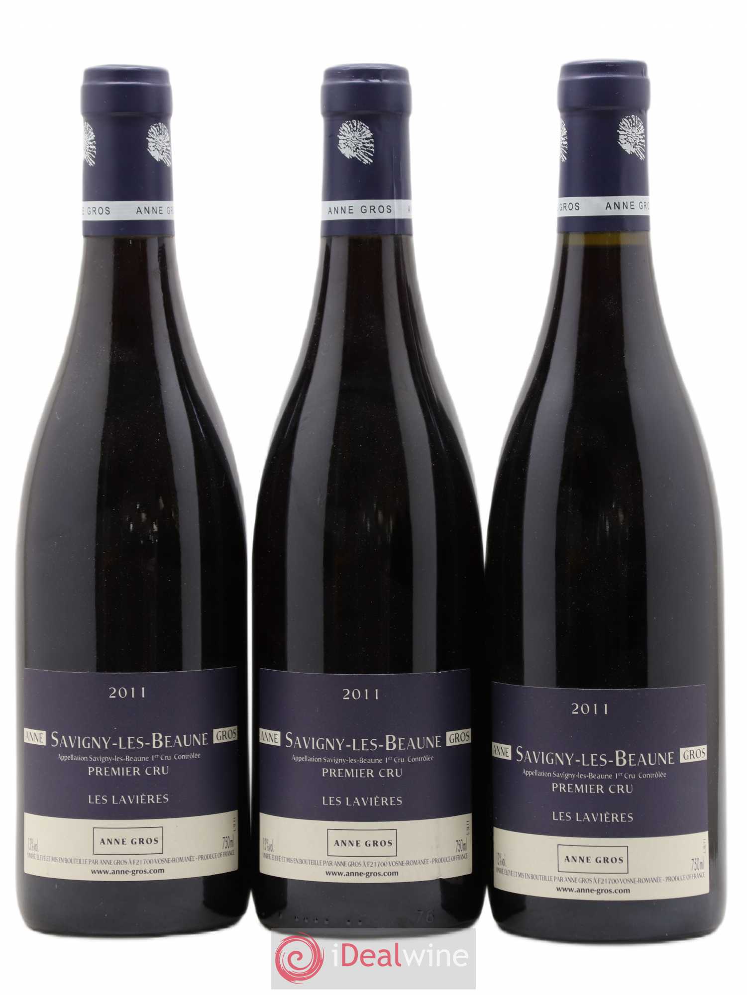 Savigny-lès-Beaune 1er Cru Les Lavières Anne Gros 2011 - Lot de 3 bouteilles - 0