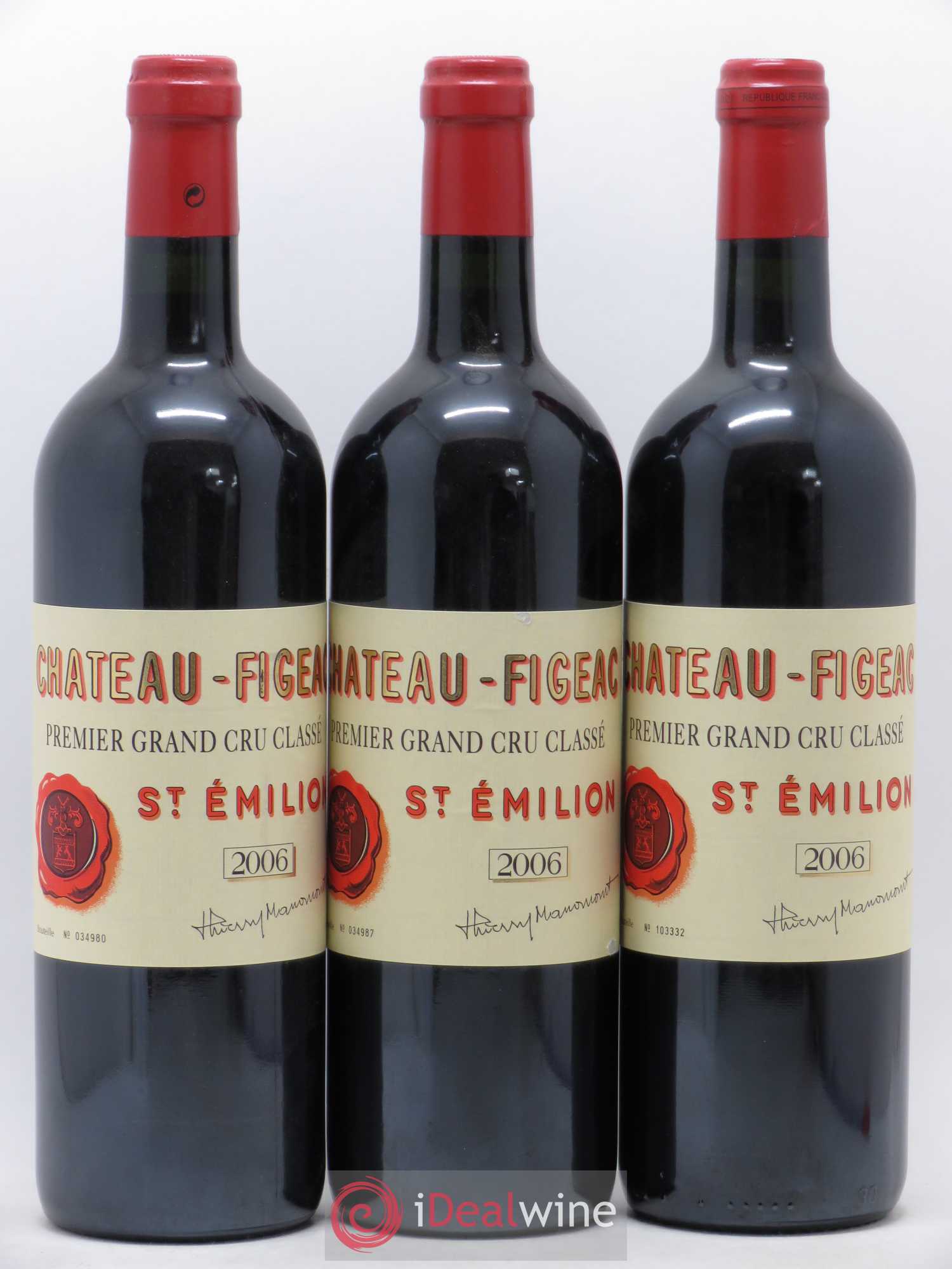 Château Figeac 1er Grand Cru Classé A 2006 - Lot de 3 bouteilles - 0