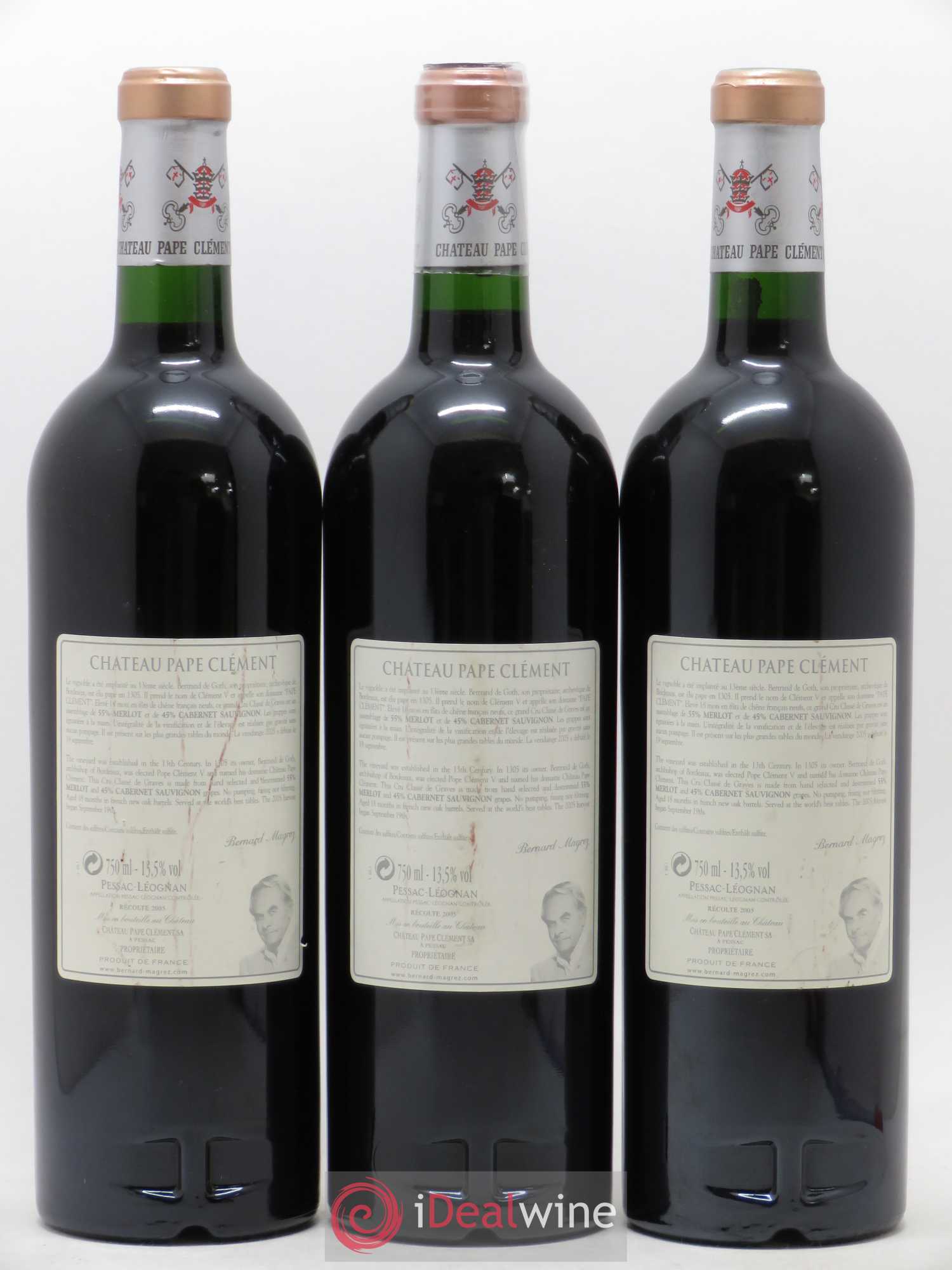 Château Pape Clément Cru Classé de Graves 2005 - Lot de 3 bouteilles - 1