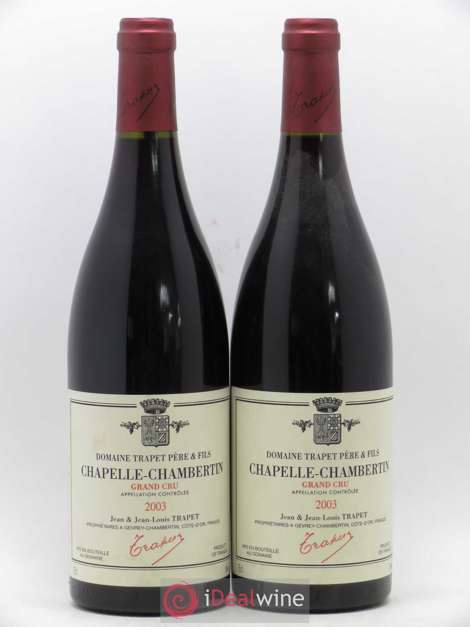 Chapelle-Chambertin Grand Cru Domaine Trapet 2003 - Lot de 2 bouteilles - 0