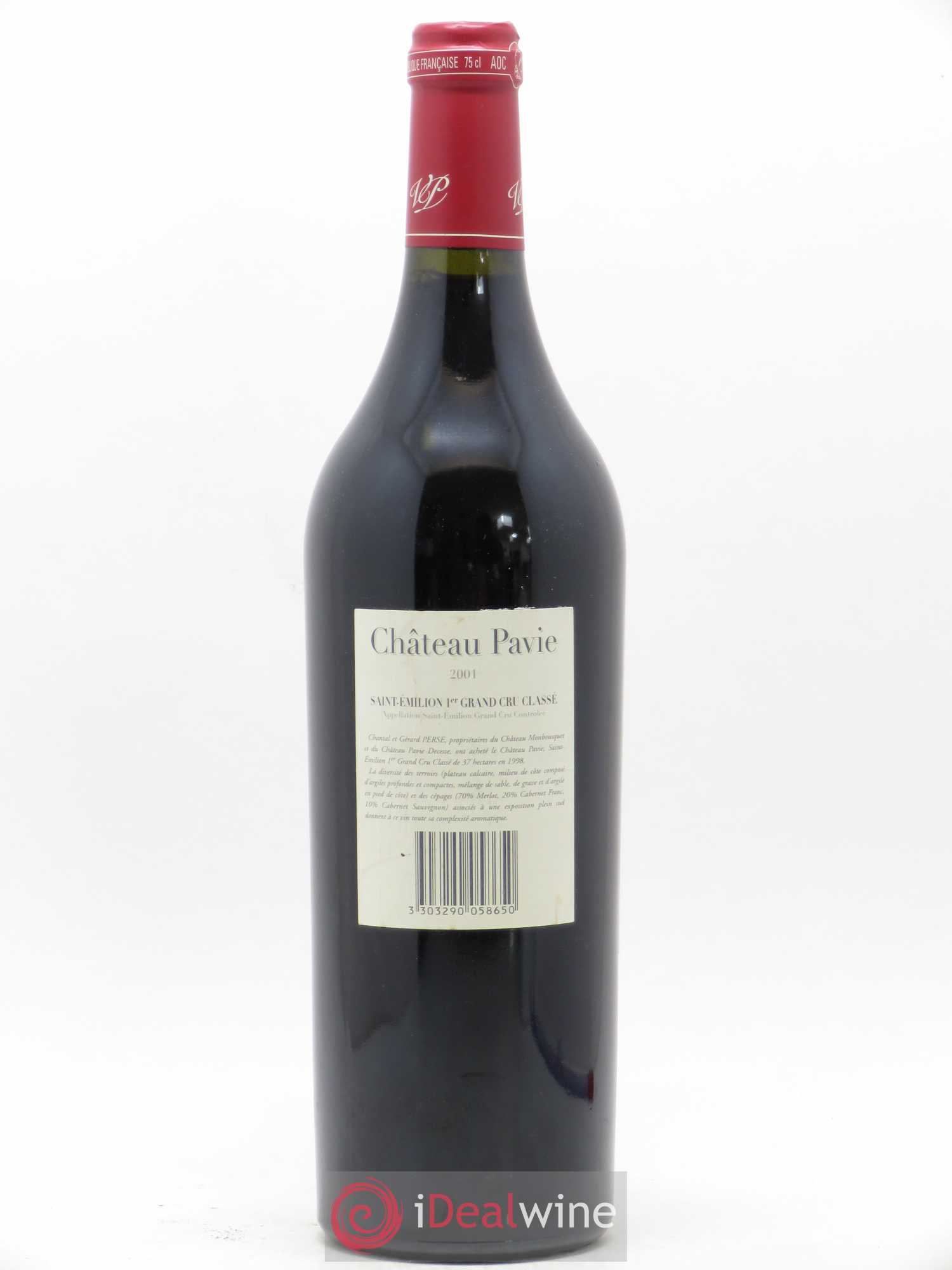 Château Pavie 1er Grand Cru Classé A 2001 - Lot de 1 bouteille - 1