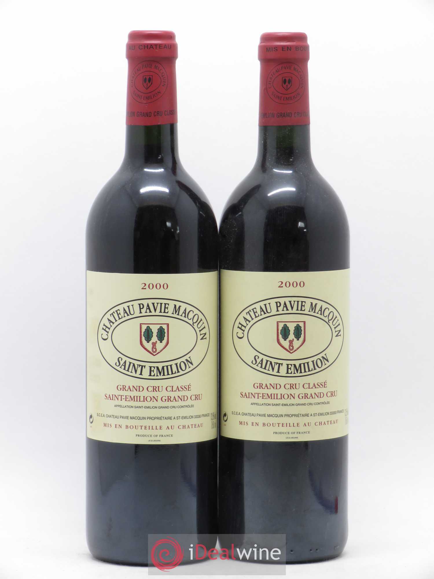 Château Pavie Macquin 1er Grand Cru Classé B 2000 - Lot de 2 bouteilles - 0