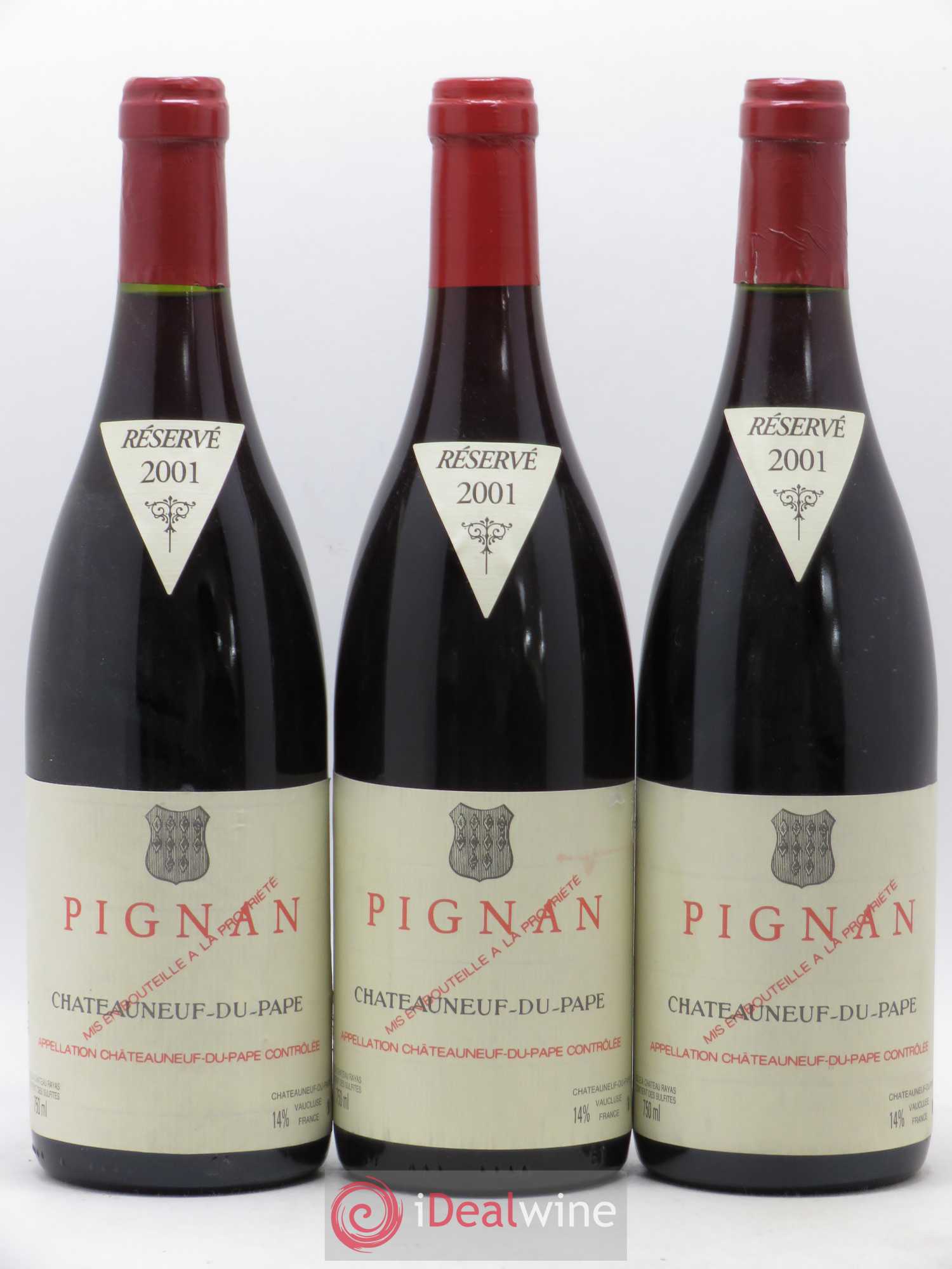 Châteauneuf-du-Pape Pignan Emmanuel Reynaud 2001 - Lot de 3 bouteilles - 0