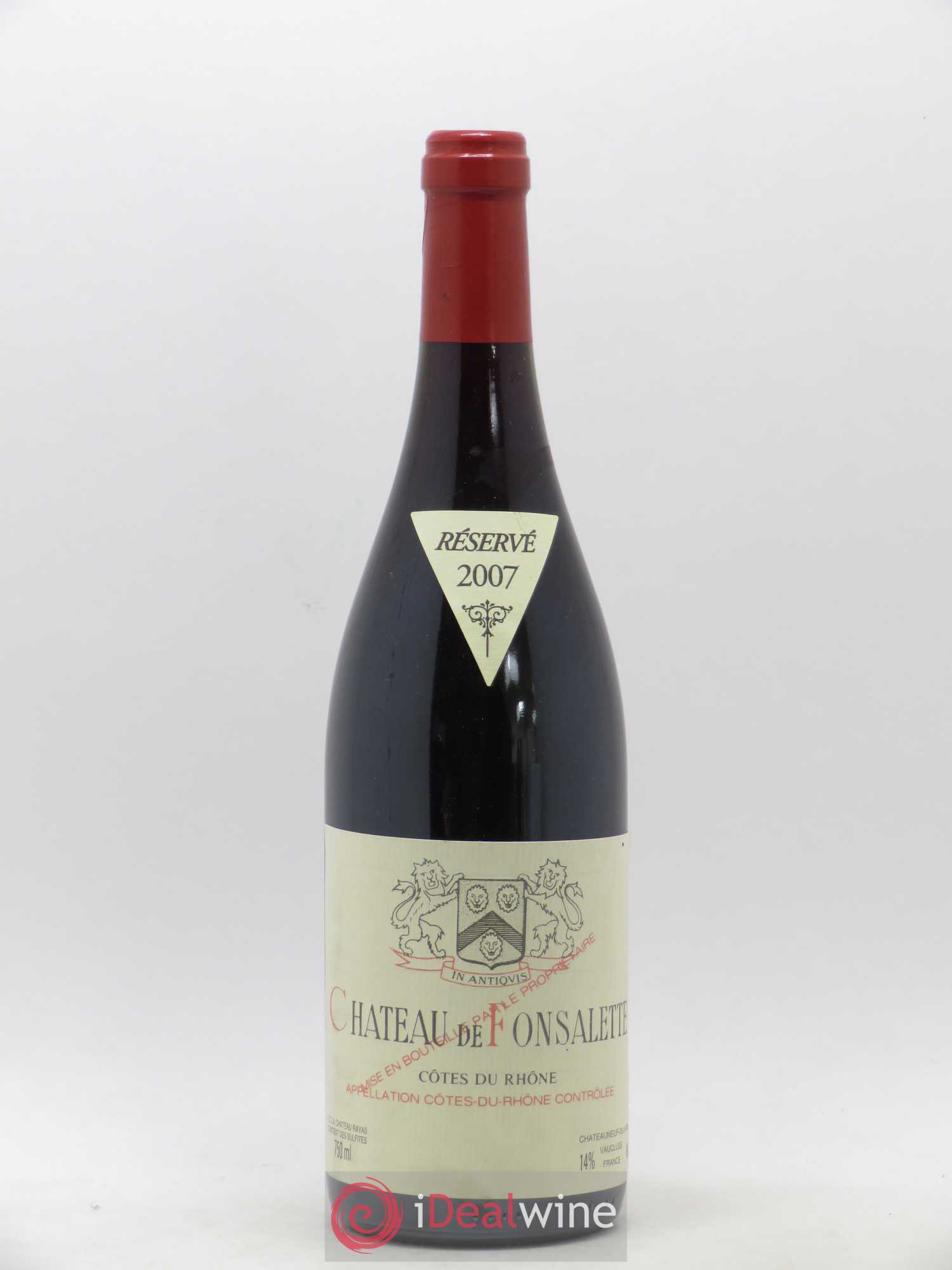 Côtes-du-Rhône Château de Fonsalette Emmanuel Reynaud 2007 - Lot de 1 bouteille - 0