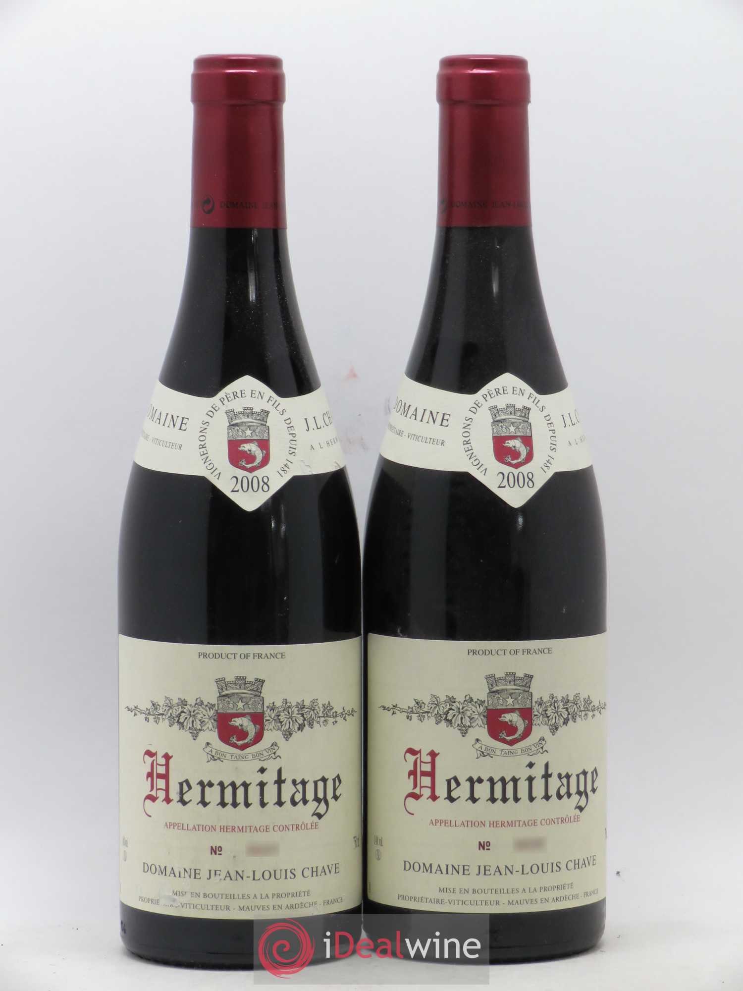 Hermitage Jean-Louis Chave 2008 - Lot de 2 bouteilles - 0