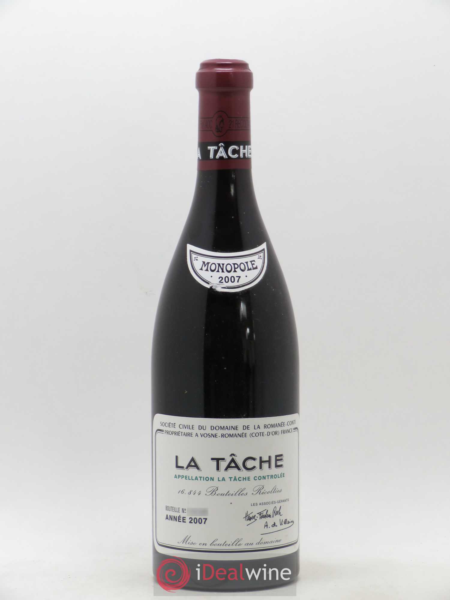 La Tâche Grand Cru Domaine de la Romanée-Conti 2007 - Lot de 1 bouteille - 0