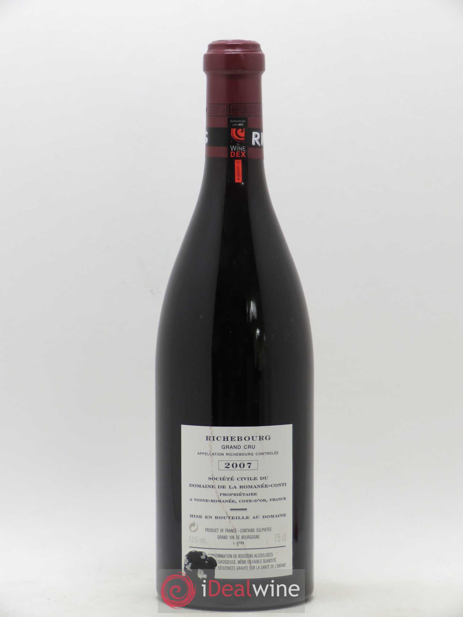 Richebourg Grand Cru Domaine de la Romanée-Conti 2007 - Lot de 1 bouteille - 1
