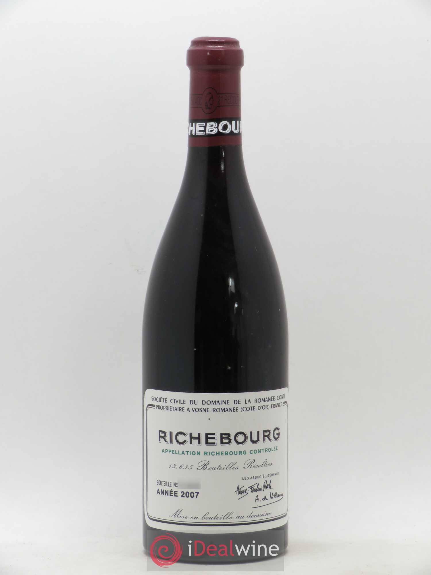 Richebourg Grand Cru Domaine de la Romanée-Conti 2007 - Lot de 1 bouteille - 0