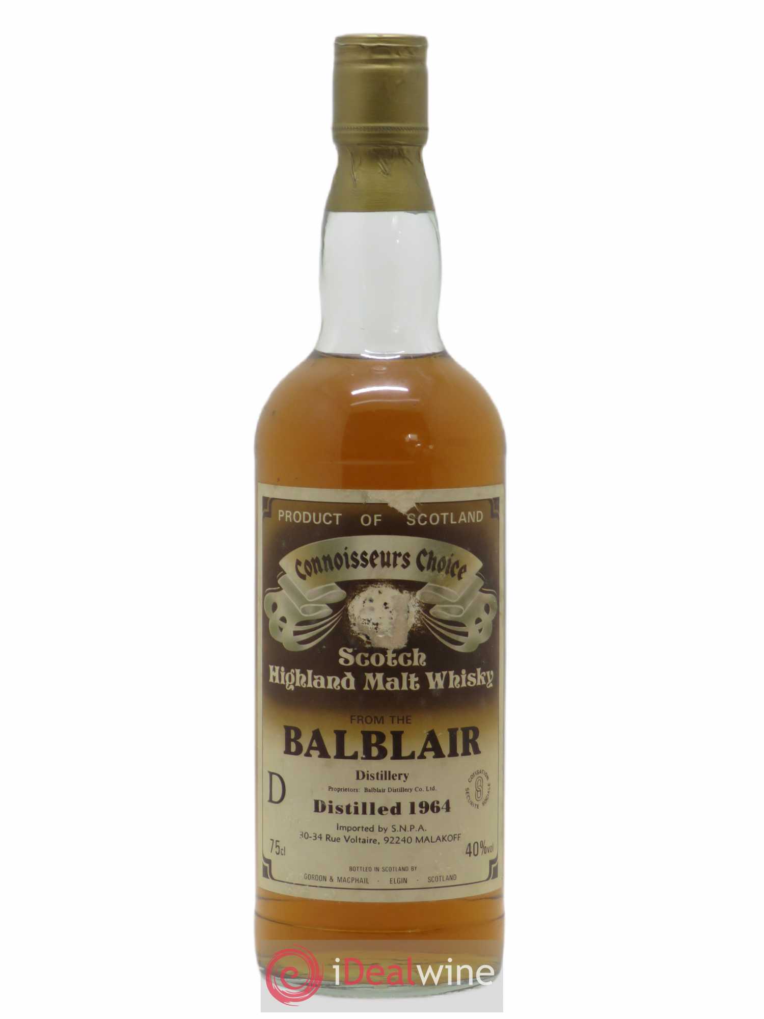Whisky Edrington Balbair Connoisseur Choice 1964 40° - Posten von 1 Flasche - 0