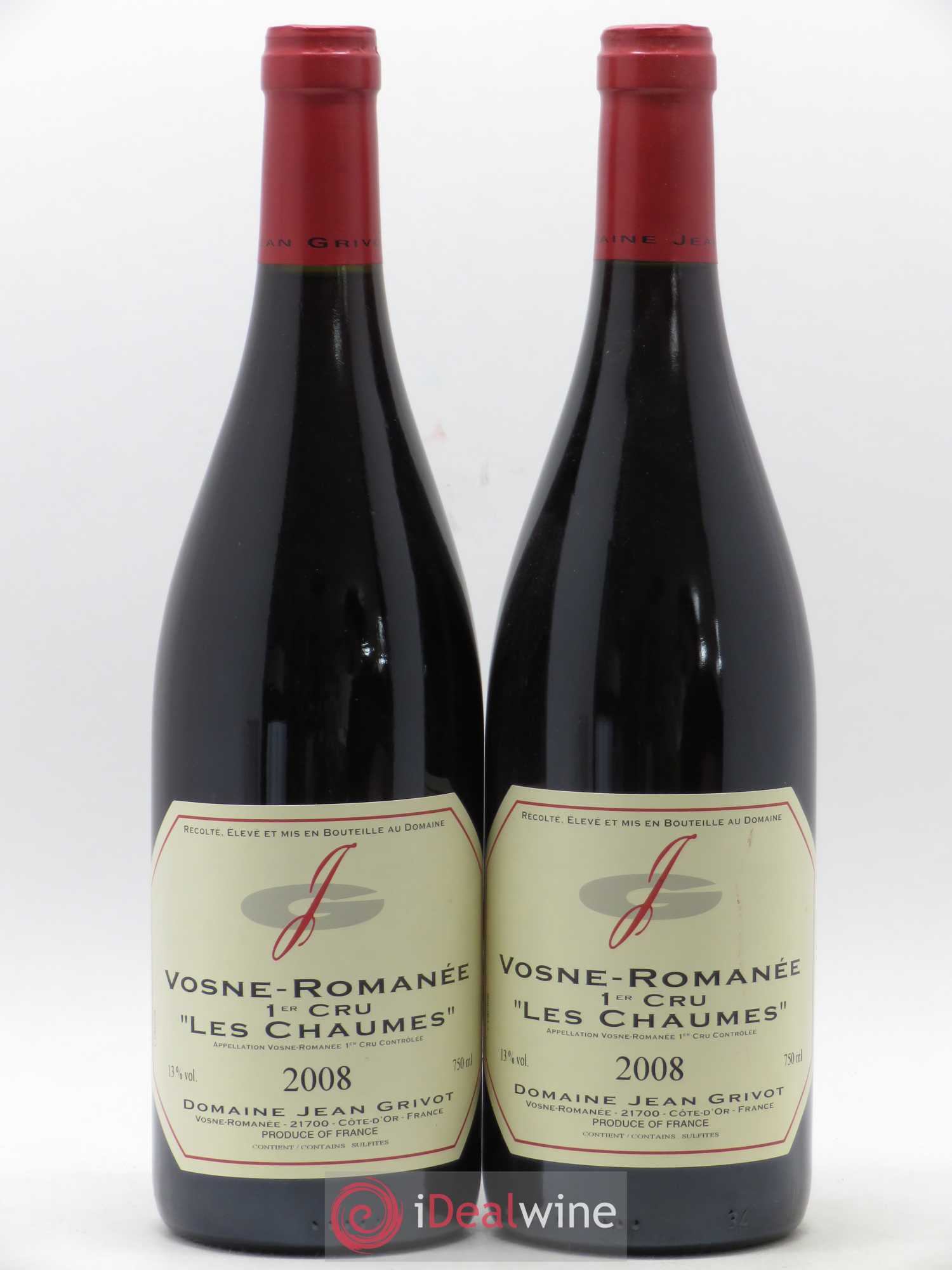 Vosne-Romanée 1er Cru Aux Chaumes Jean Grivot 2008 - Lot de 2 bouteilles - 0