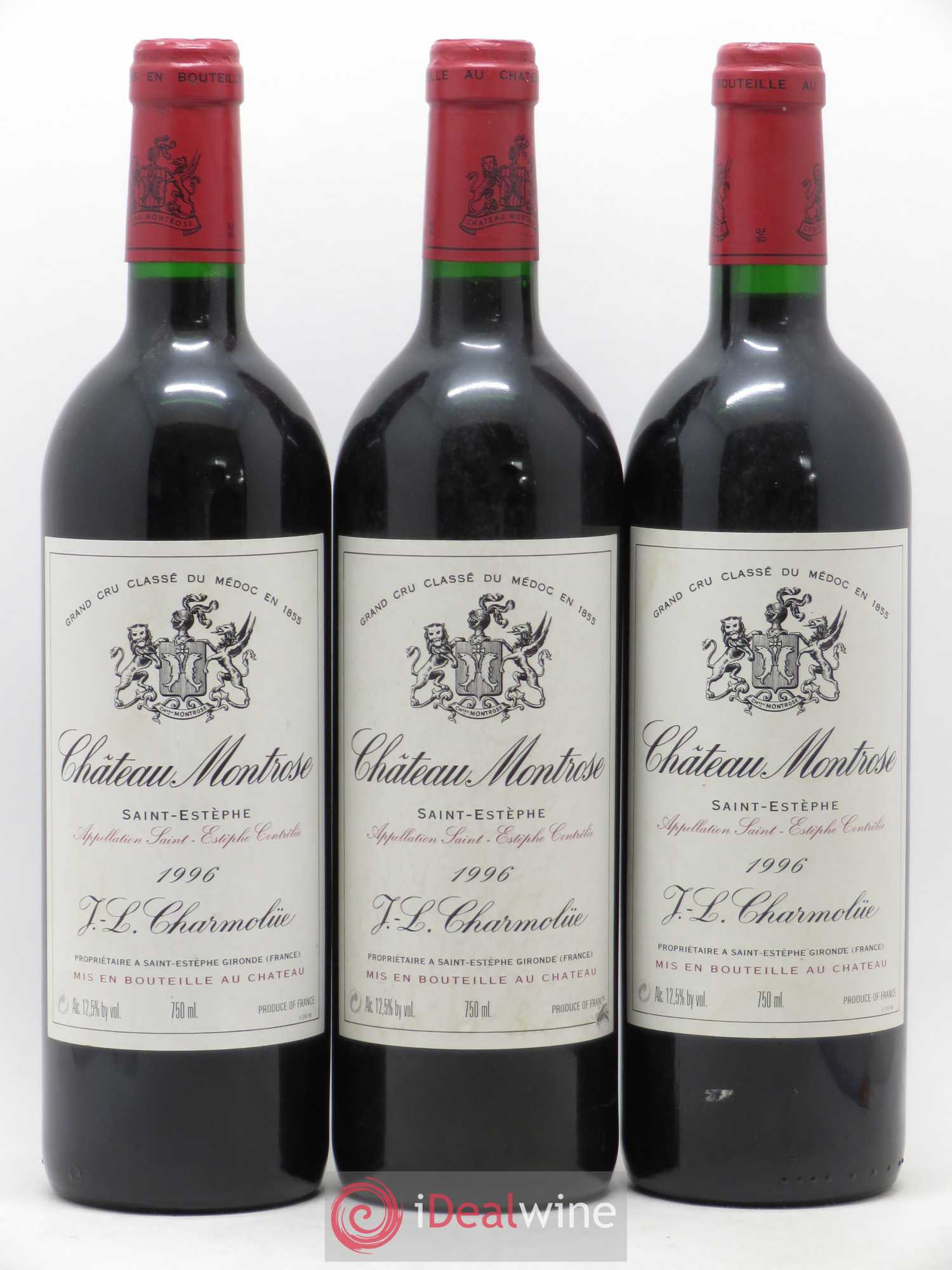Château Montrose 2ème Grand Cru Classé 1996 - Lot de 3 bouteilles - 0