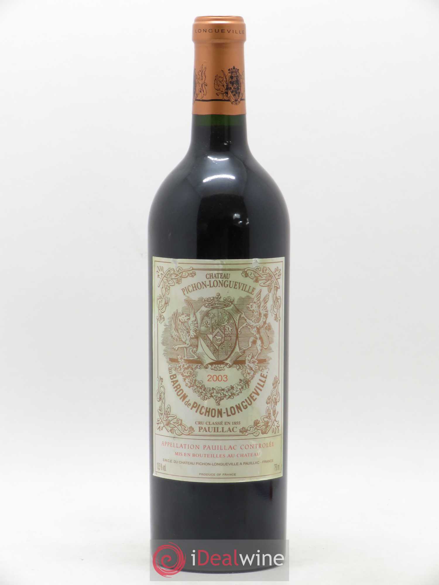 Pichon Longueville Baron 2ème Grand Cru Classé 2003 - Lot de 1 bouteille - 0