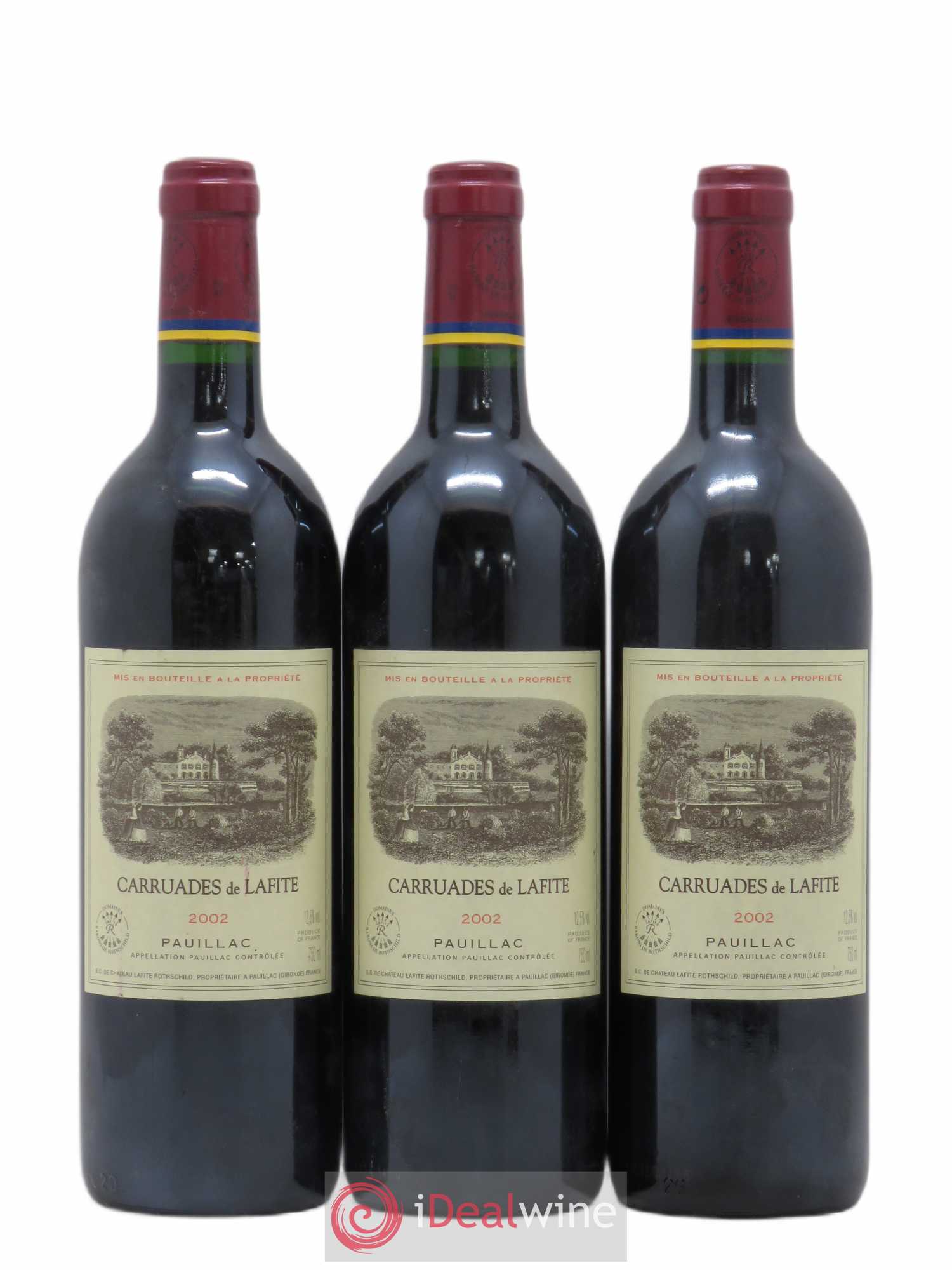 Carruades de Lafite Rothschild Second Vin 2002 - Lot de 3 bouteilles - 0