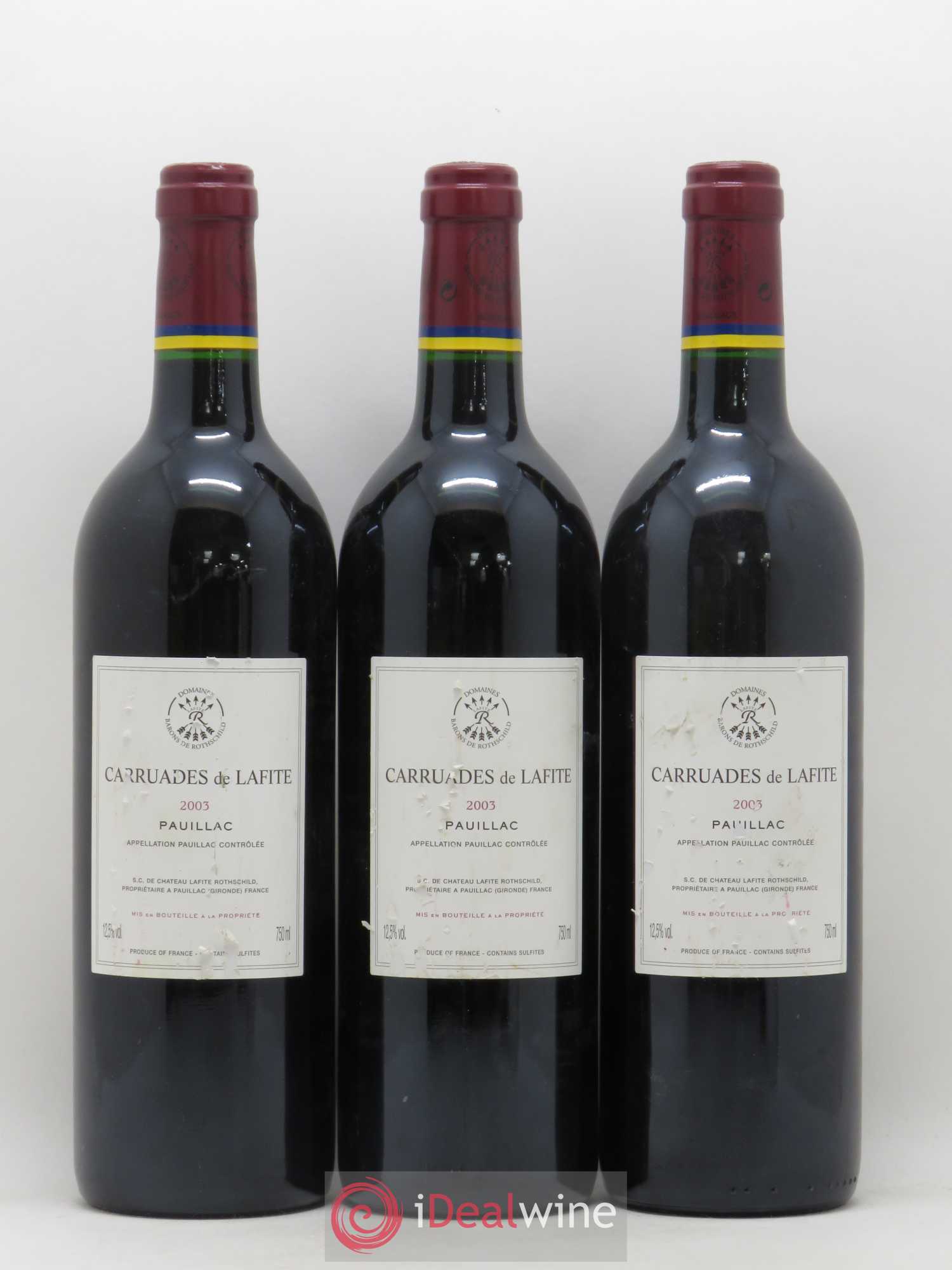 Carruades de Lafite Rothschild Second Vin 2003 - Lot de 3 bouteilles - 1