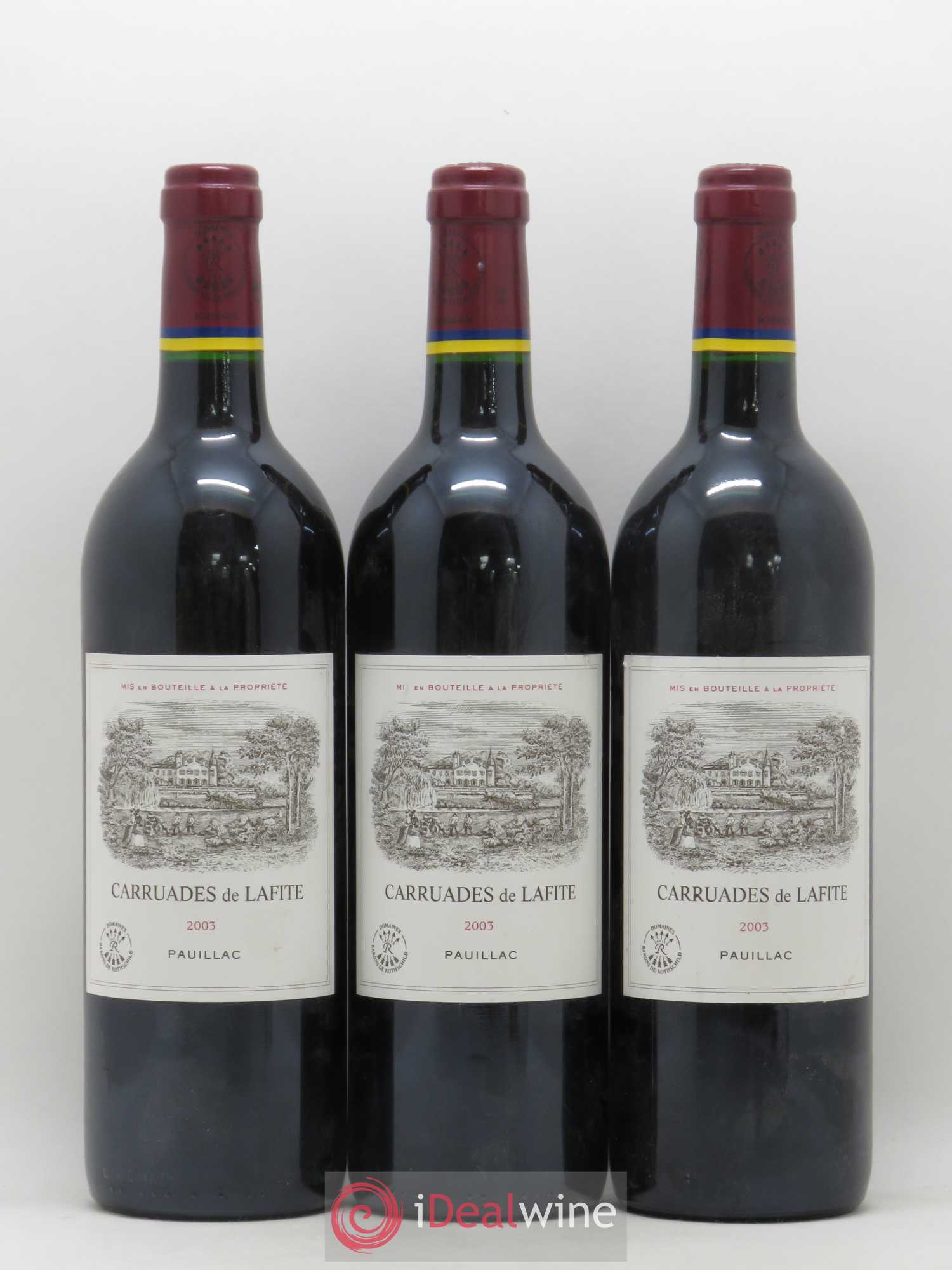 Carruades de Lafite Rothschild Second Vin 2003 - Lot de 3 bouteilles - 0