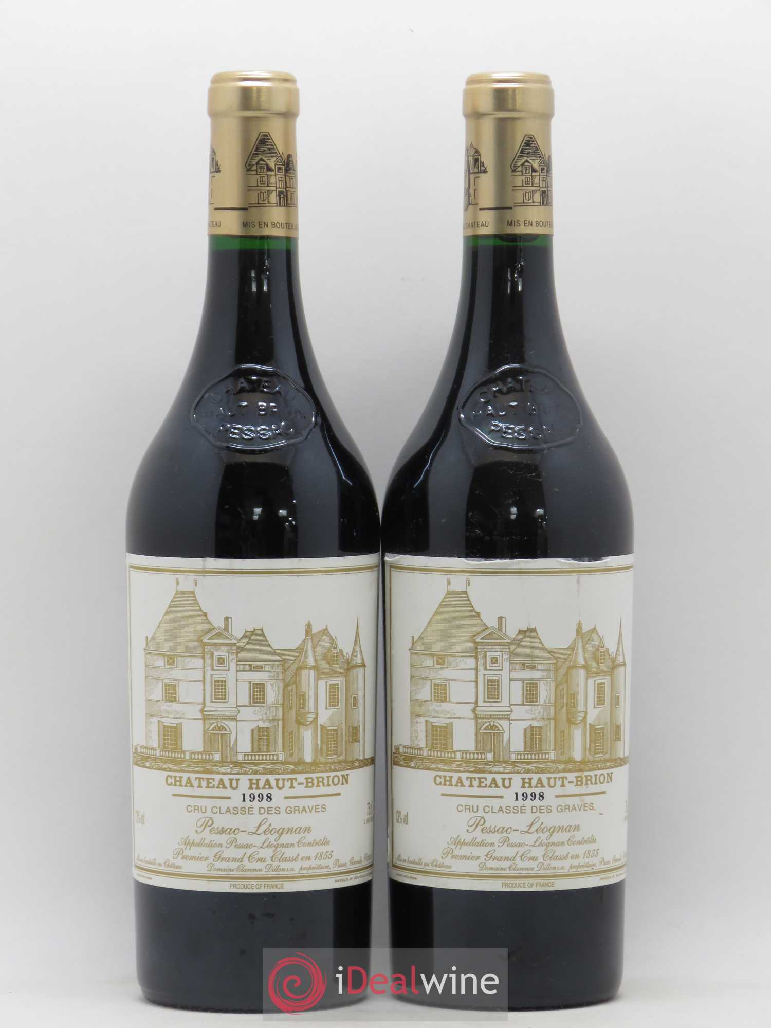 Château Haut Brion 1er Grand Cru Classé 1998 - Lot de 2 bouteilles - 0