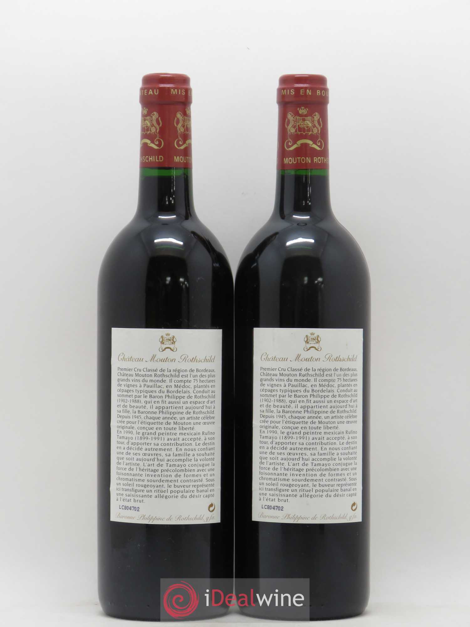 Château Mouton Rothschild 1er Grand Cru Classé 1998 - Lot de 2 bouteilles - 1