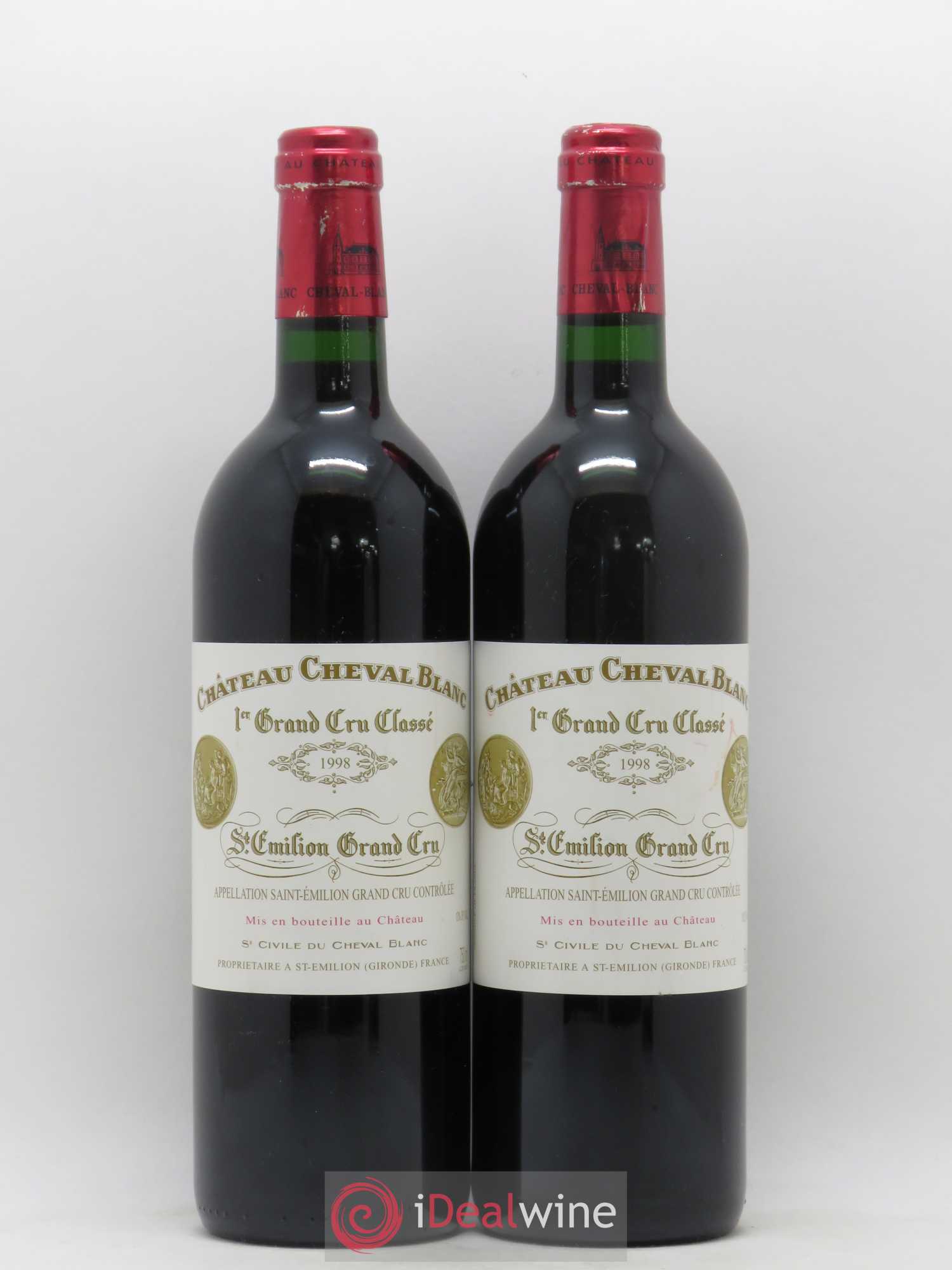 Château Cheval Blanc 1er Grand Cru Classé A 1998 - Lot de 2 bouteilles - 0