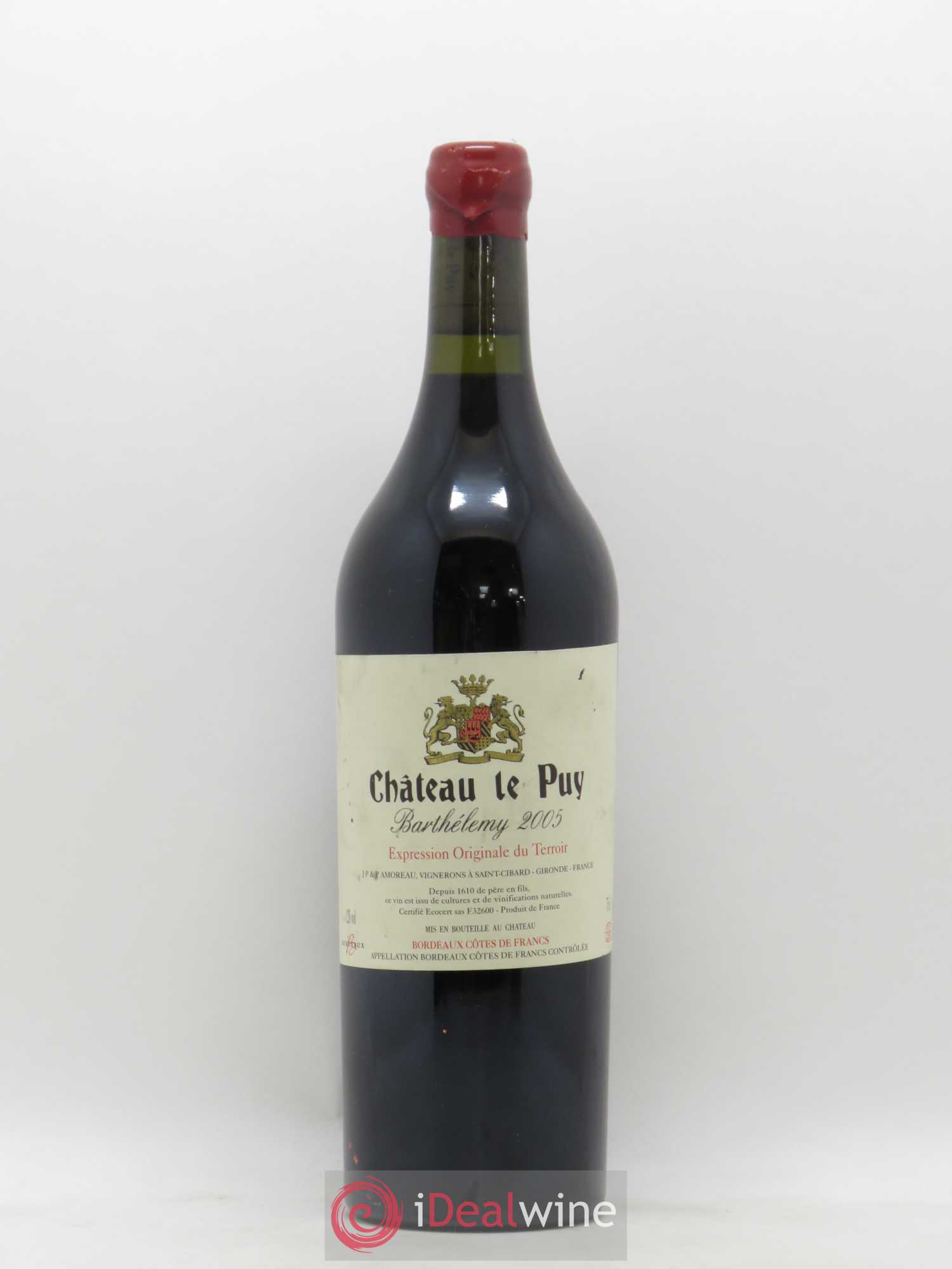 Le Puy - Cuvée Barthélemy 2005 - Lot de 1 bouteille - 0