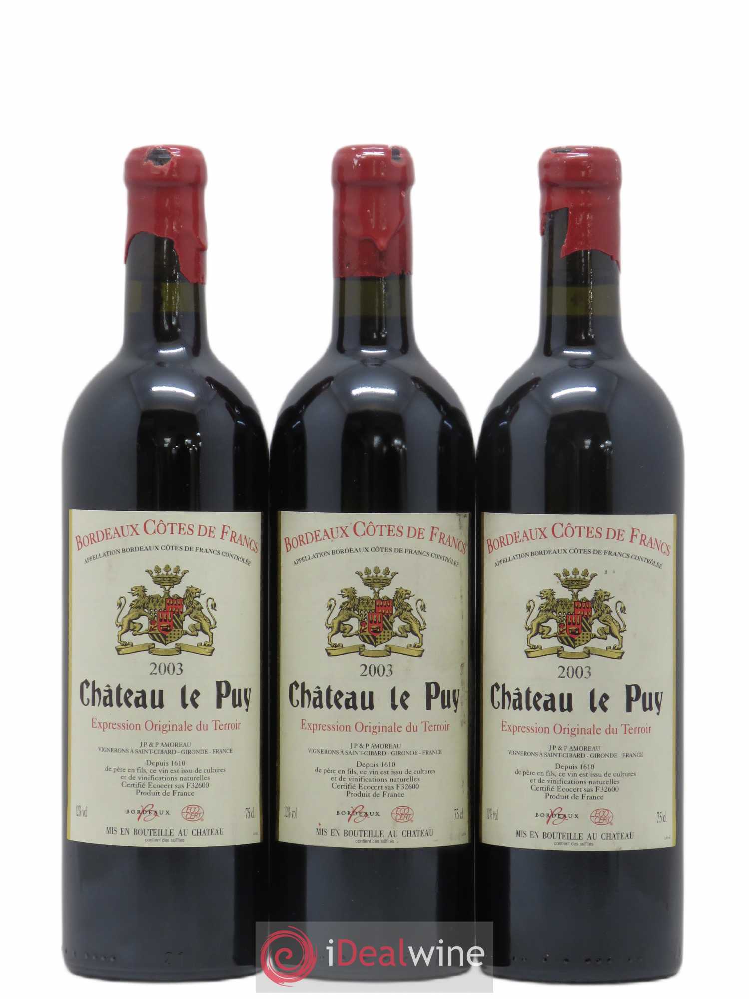 Château Le Puy 2003 - Lot de 3 bouteilles - 0