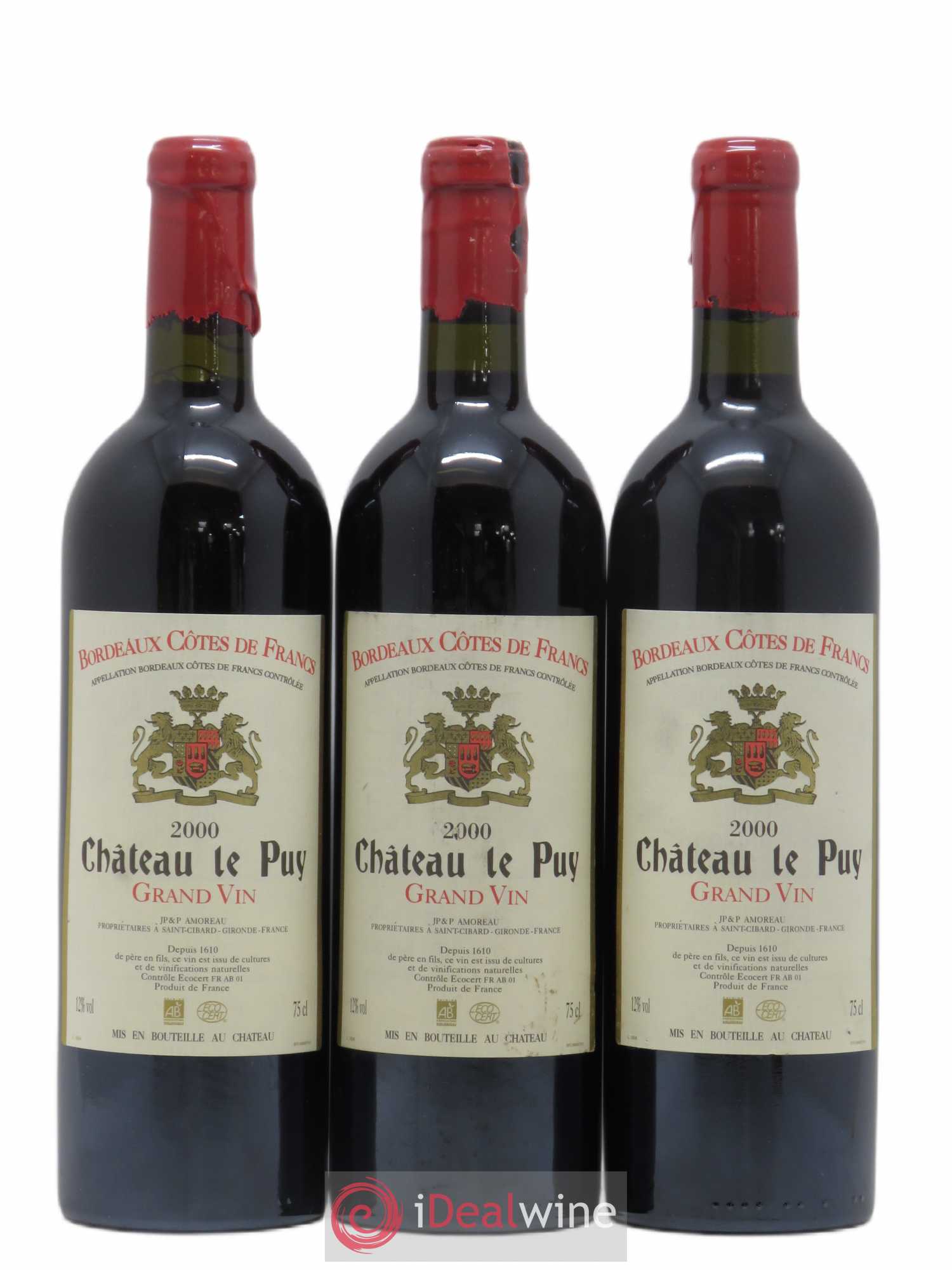 Château Le Puy 2000 - Lot de 3 bouteilles - 0