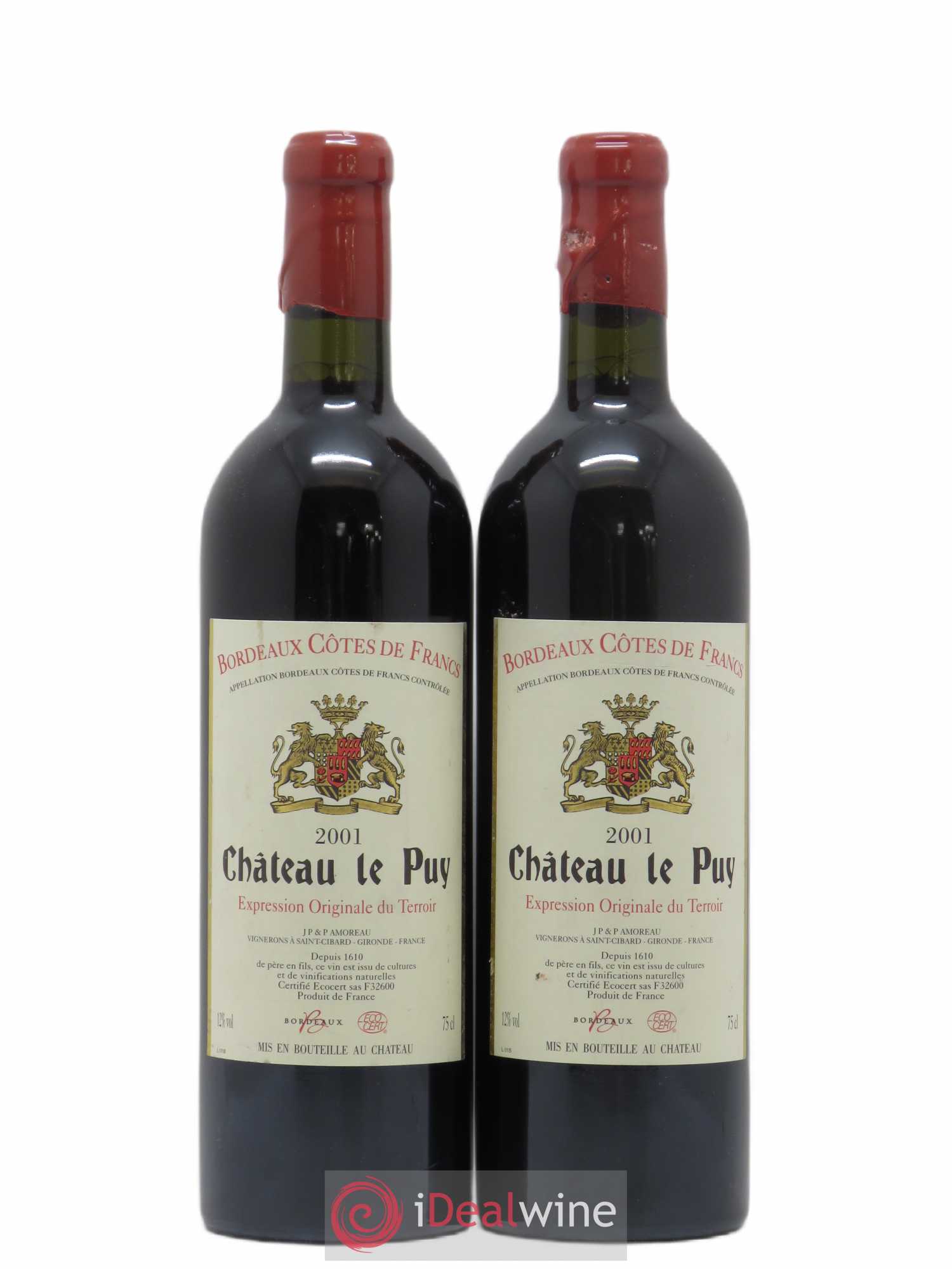 Château Le Puy 2001 - Lot de 2 bouteilles - 0