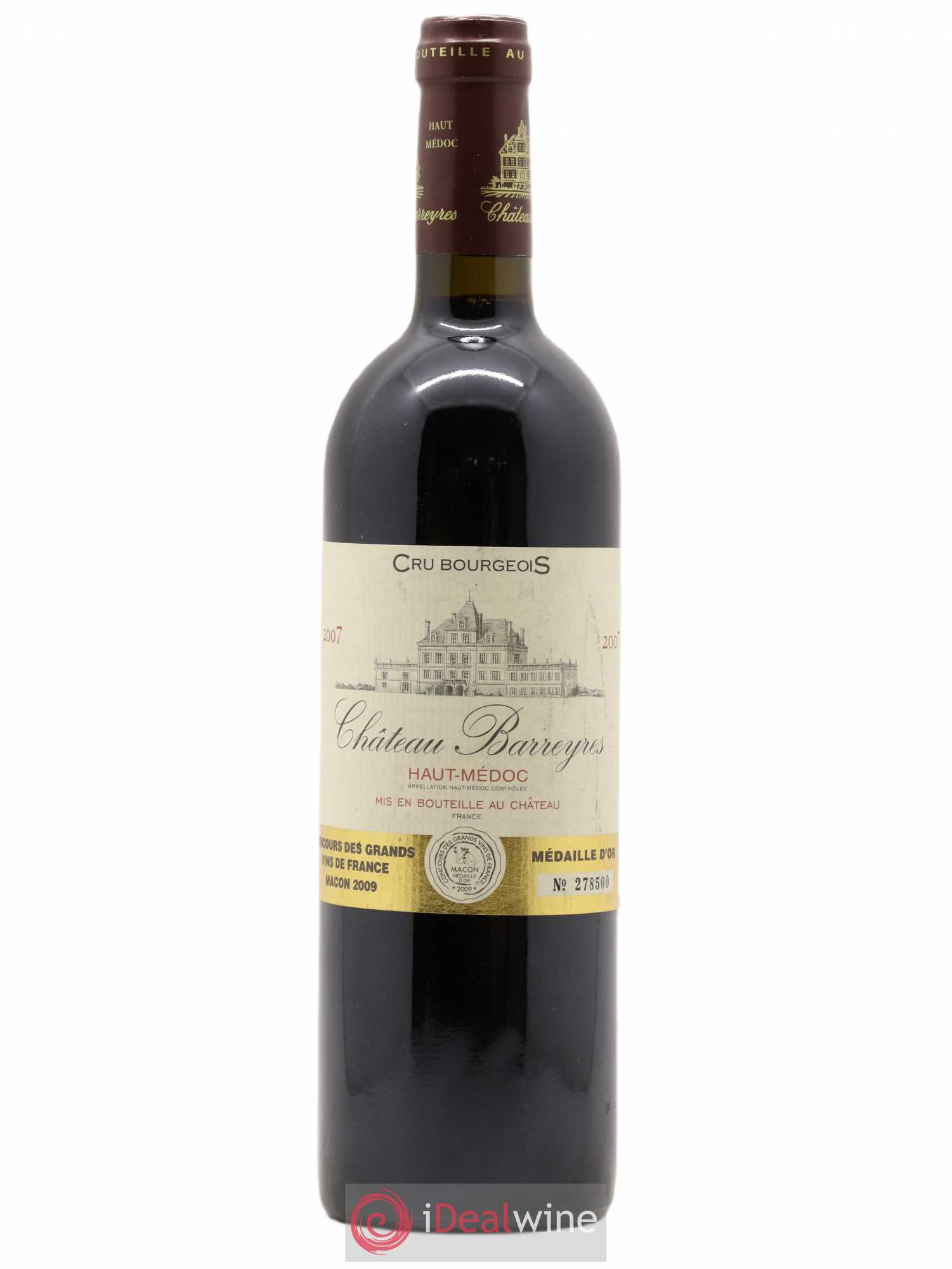 Château Barreyres Cru Bourgeois 2007 - Lot de 1 bouteille - 0