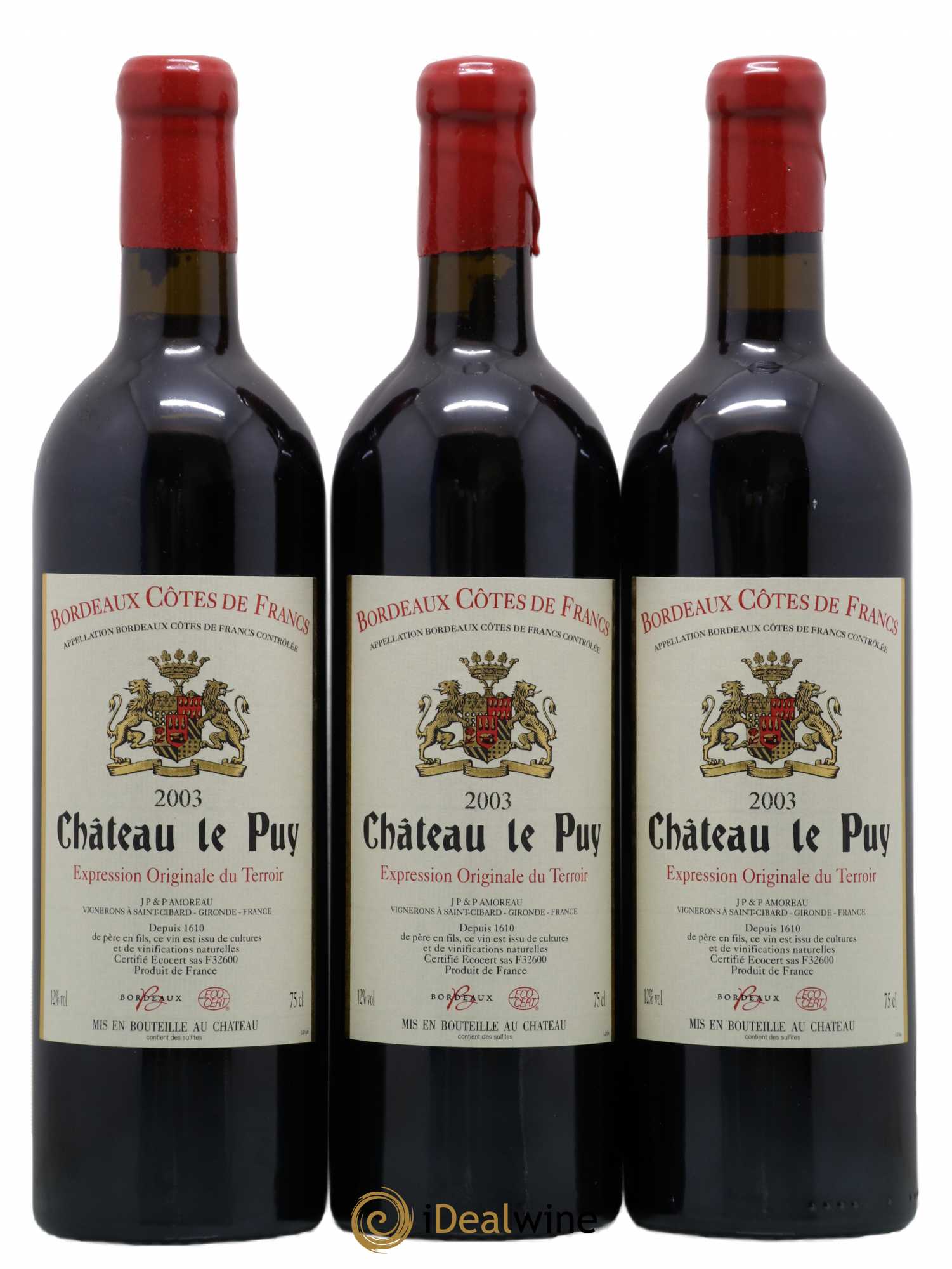 Château Le Puy 2003 - Lot de 3 bouteilles - 0