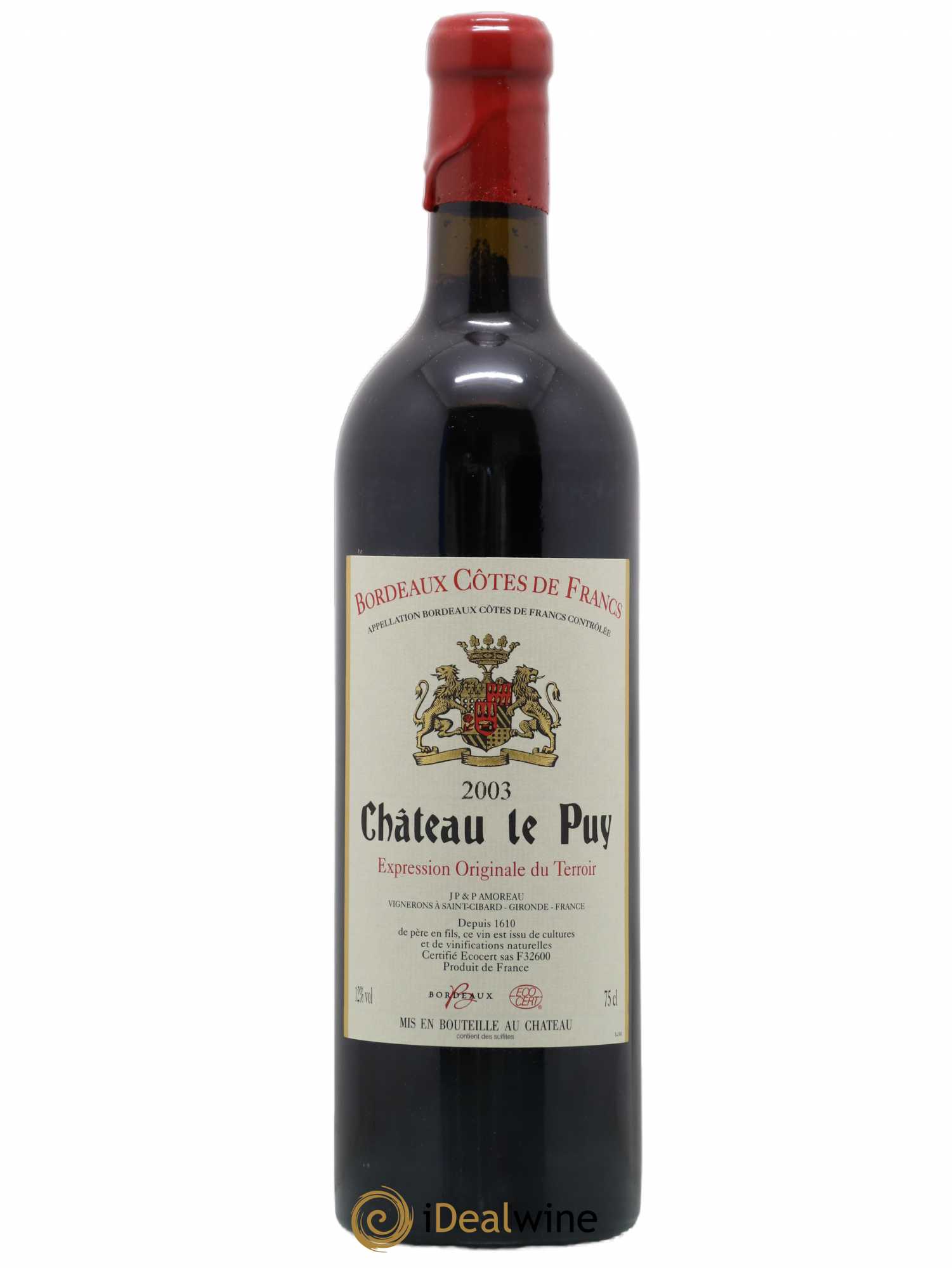 Château Le Puy 2003 - Lot de 1 bouteille - 0