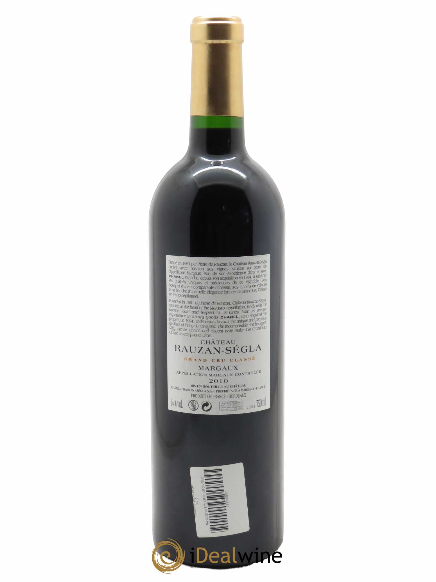 Château Rauzan Ségla Grand Cru Classé 2010 - Lot de 1 bouteille - 1
