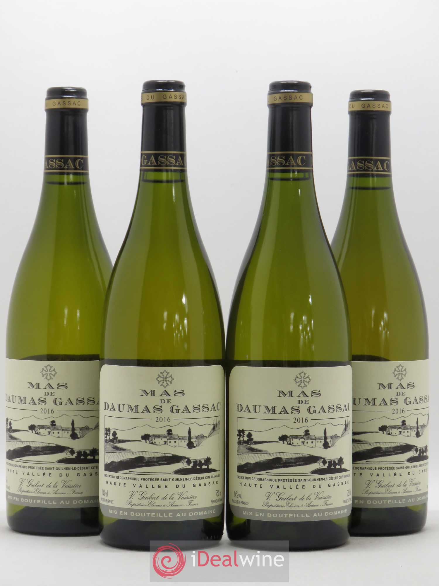 Saint-Guilhem-le-Désert - Cité d'Aniane Mas Daumas Gassac Famille Guibert de La Vaissière 2016 - Lot de 4 bouteilles - 0