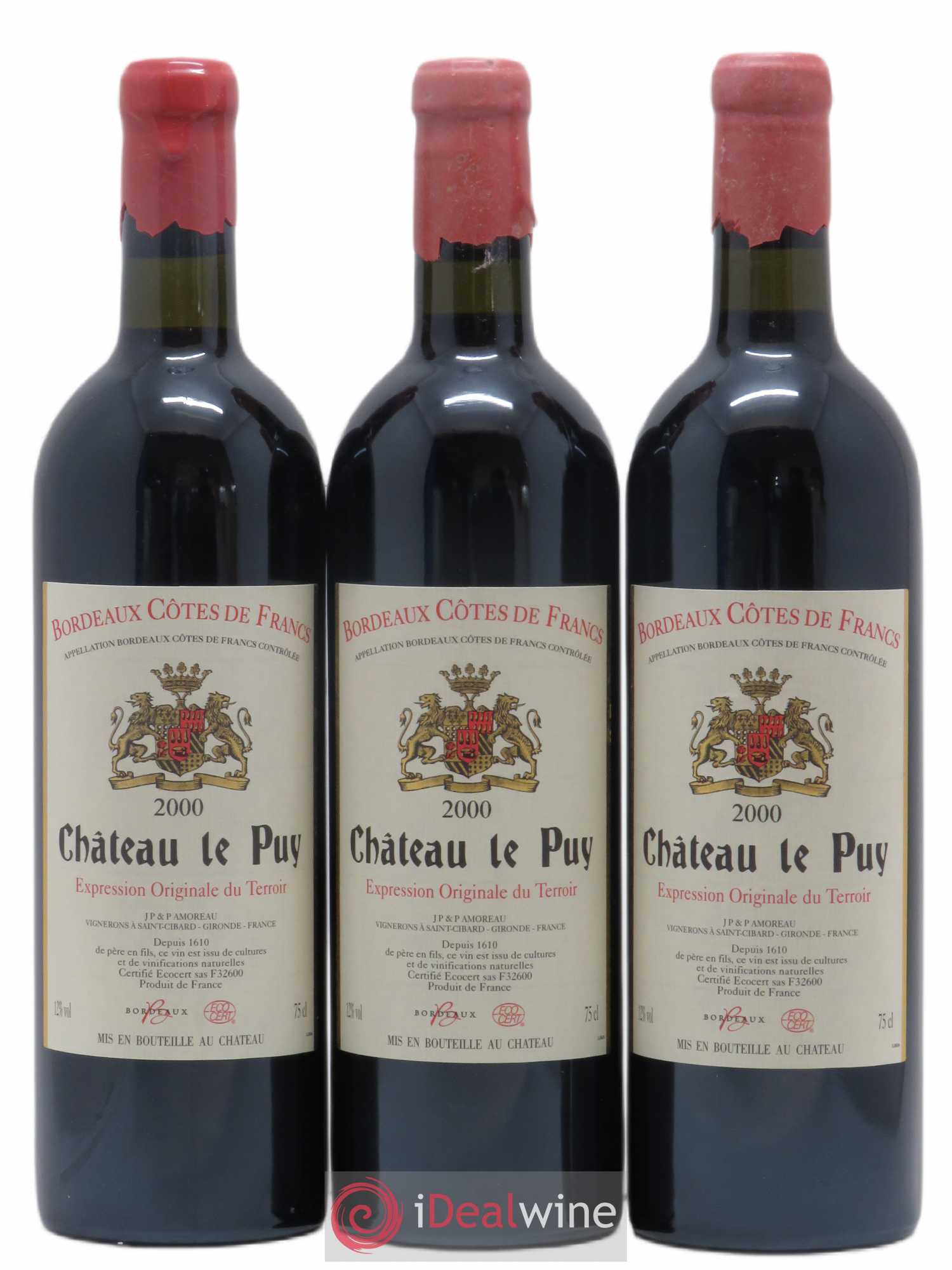 Château Le Puy 2000 - Lot de 3 bouteilles - 0