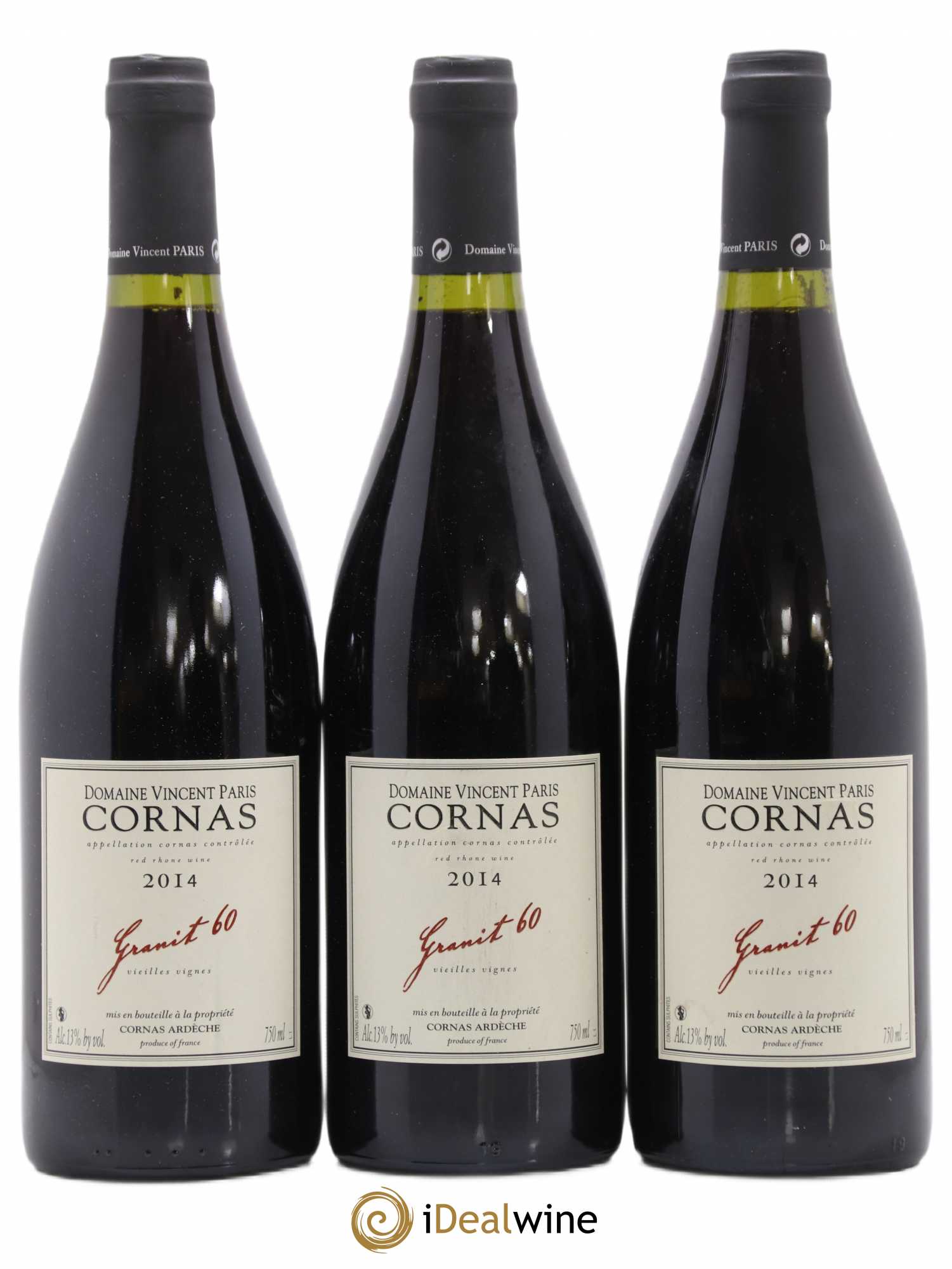 Cornas Granit 60 Vieilles Vignes Vincent Paris 2014 - Lot de 3 bouteilles - 0