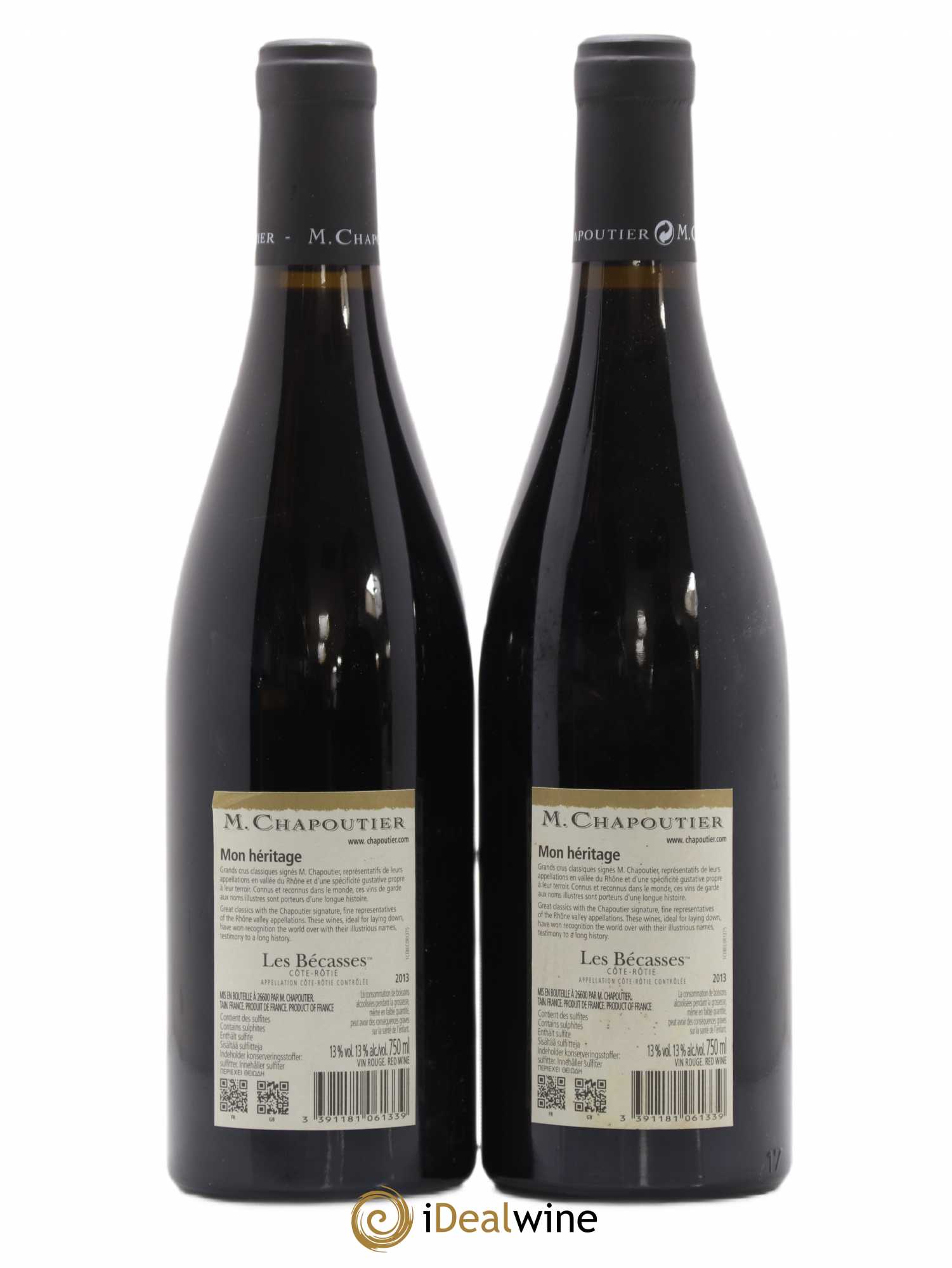 Côte-Rôtie Les Bécasses Chapoutier 2013 - Lot de 2 bouteilles - 1