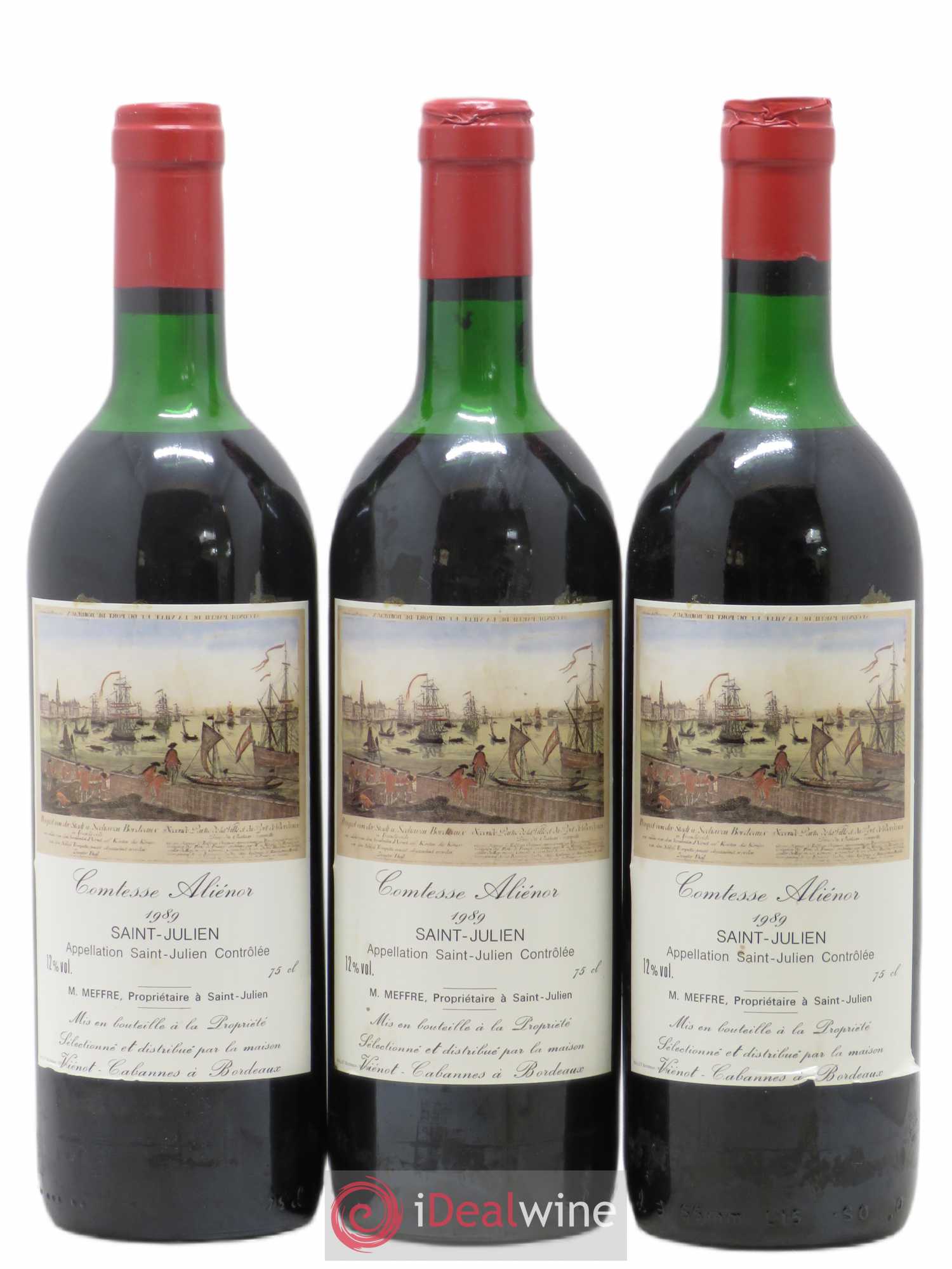Saint-Julien Comtesse Alienor 1989 - Lot de 3 bouteilles - 0