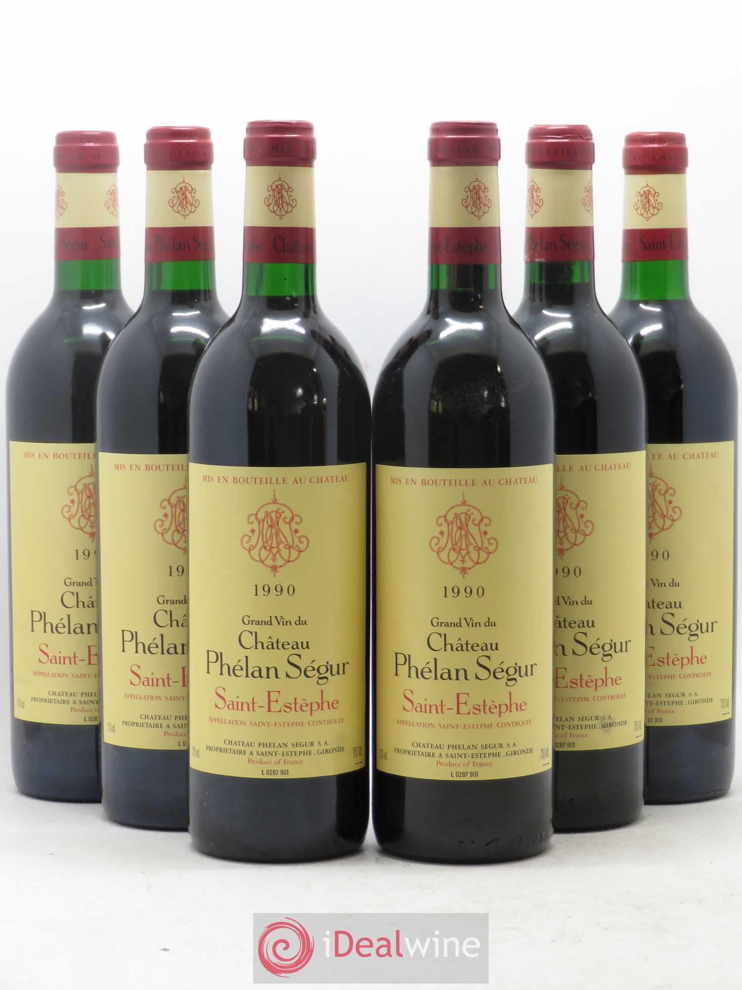 Château Phélan Ségur 1990 - Lot de 6 bouteilles - 0