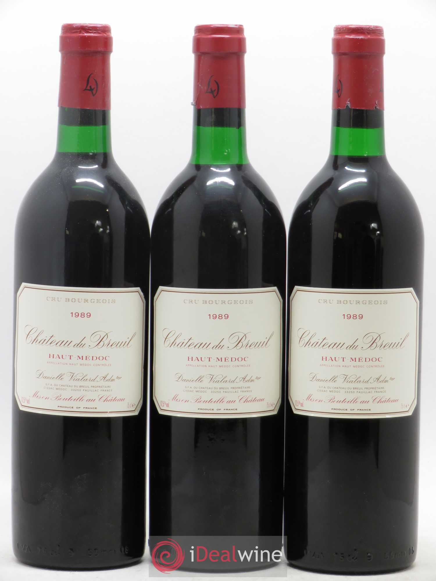 Château du Breuil Cru Bourgeois 1989 - Lot de 12 bouteilles - 1