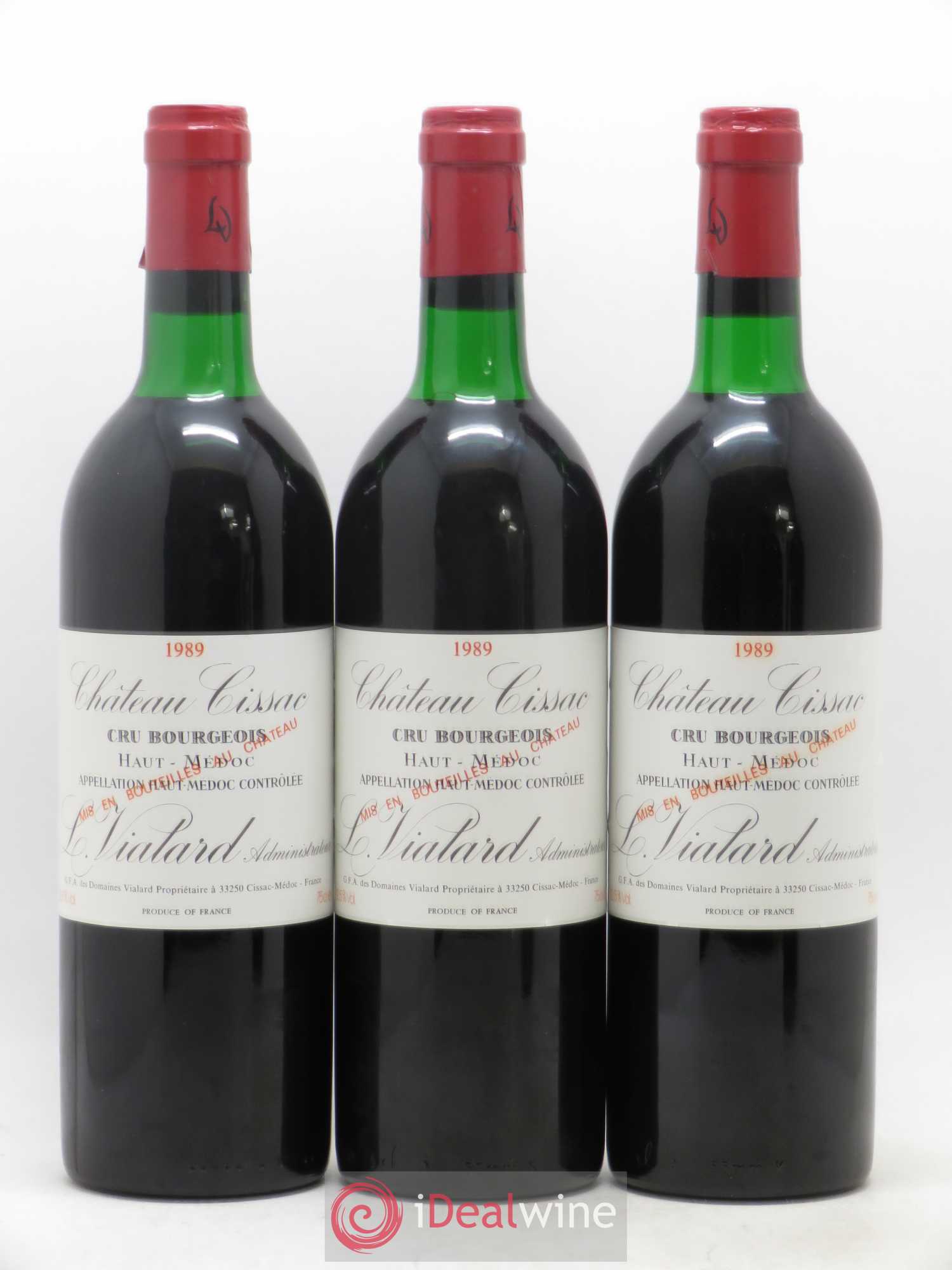 Château Cissac Cru Bourgeois 1989 - Lot de 12 bouteilles - 2