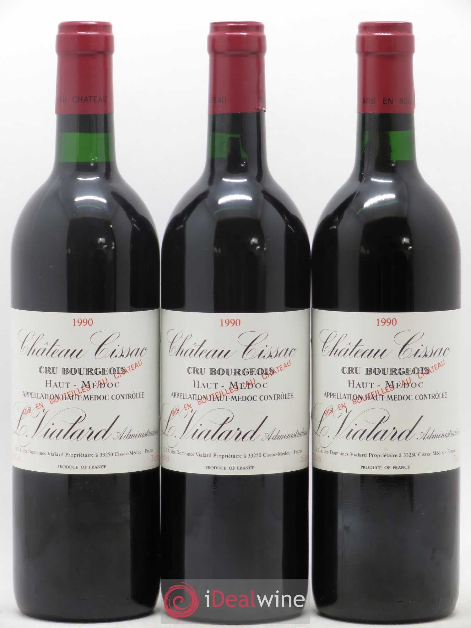 Château Cissac Cru Bourgeois 1990 - Lot de 6 bouteilles - 2
