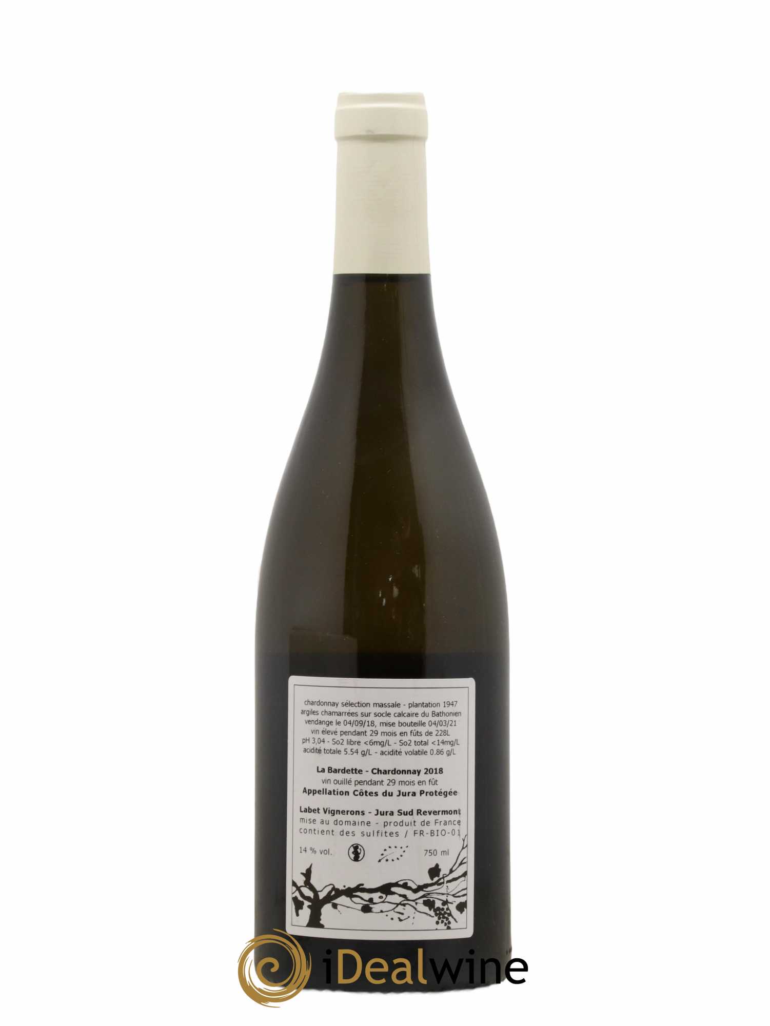 Côtes du Jura Chardonnay La Bardette Romain - Julien - Charline Labet (sans prix de réserve) 2018 - Lot de 1 bouteille - 1
