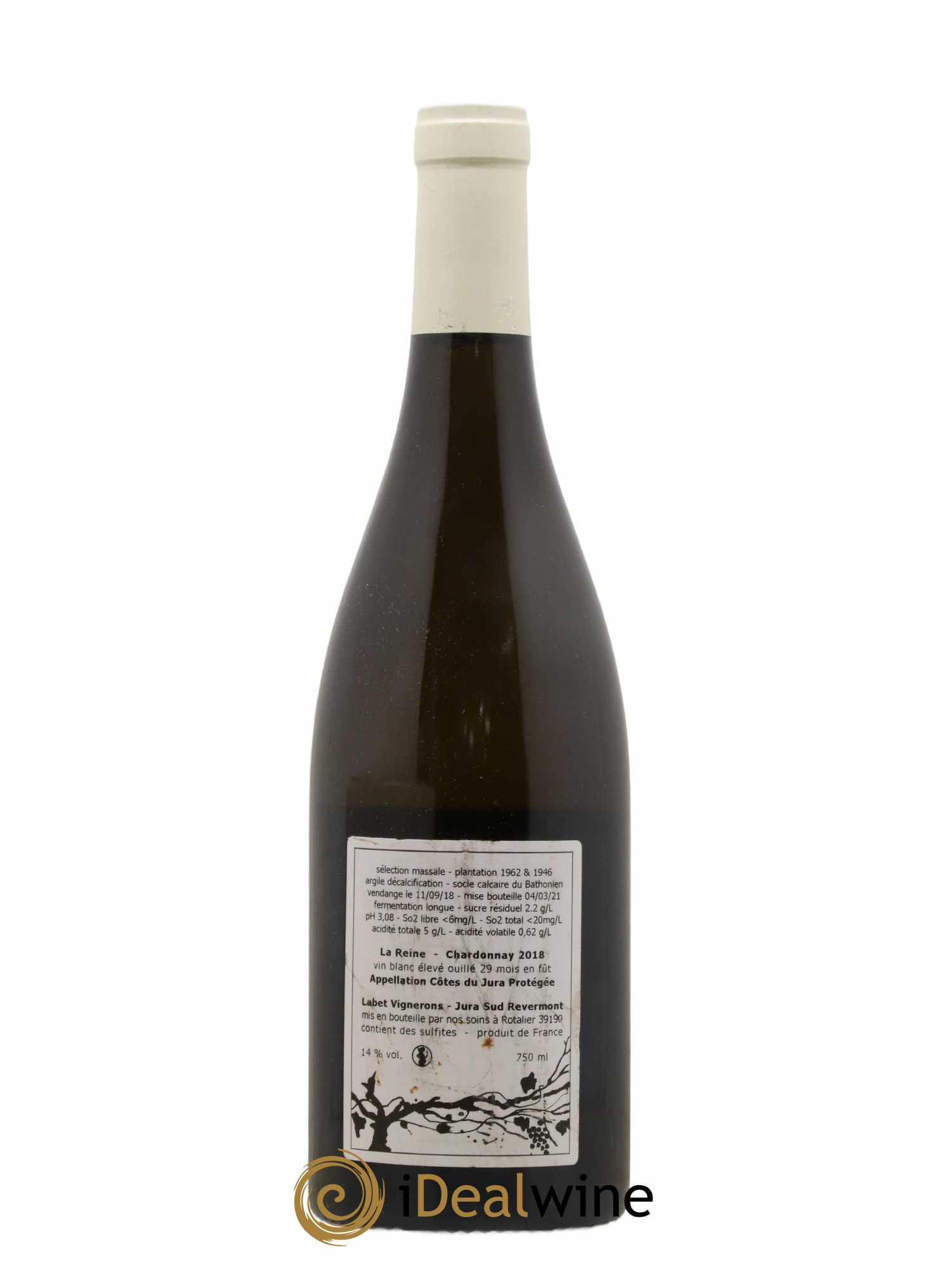 Côtes du Jura Chardonnay La Reine Romain - Julien - Charline Labet (sans prix de réserve) 2018 - Lot de 1 bouteille - 1