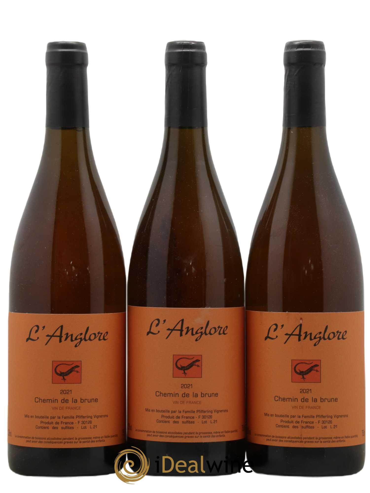 Vin de France Chemin de la brune L'Anglore (senza prezzo di riserva) 2021 - Lotto di 3 bottiglie - 0