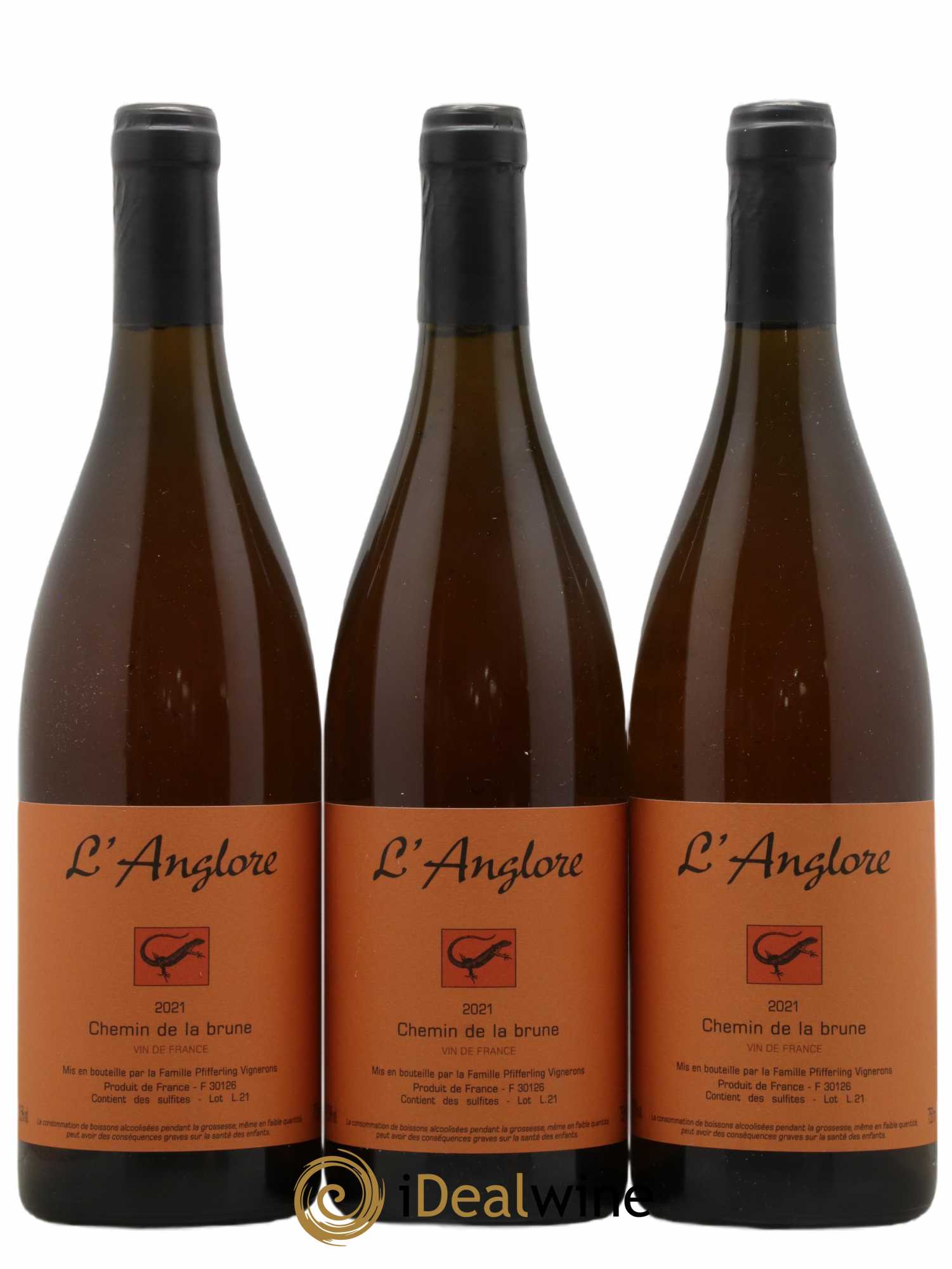 Vin de France Chemin de la brune L'Anglore (senza prezzo di riserva) 2021 - Lotto di 3 bottiglie - 0