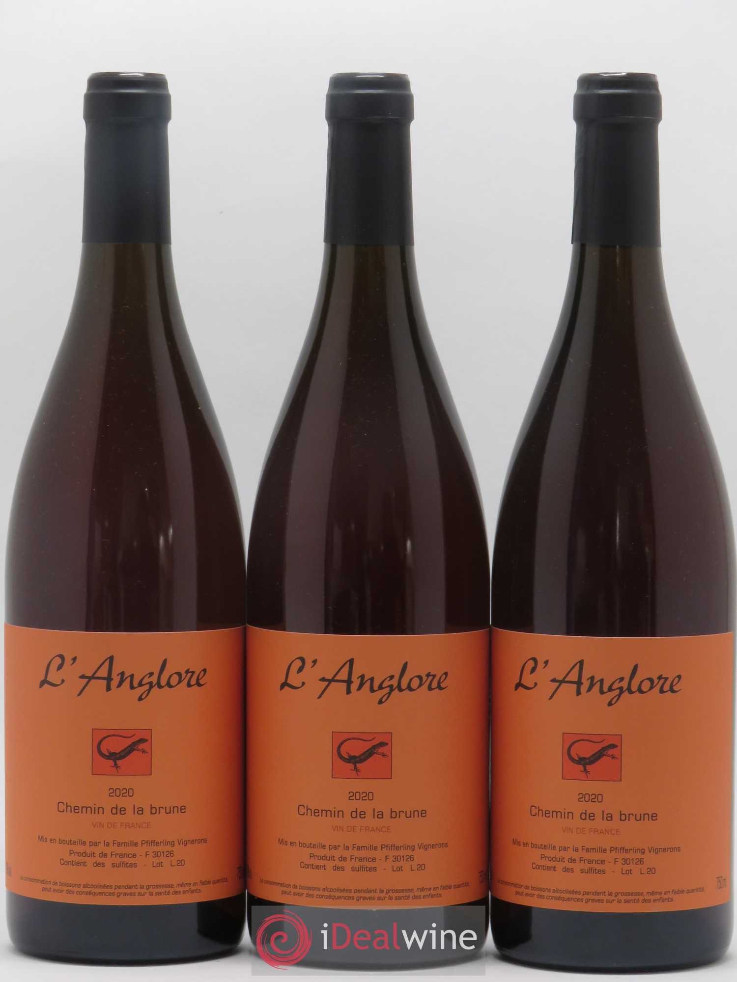 Vin de France Chemin de la brune L'Anglore (sans prix de réserve) 2020 - Lot de 3 bouteilles - 0
