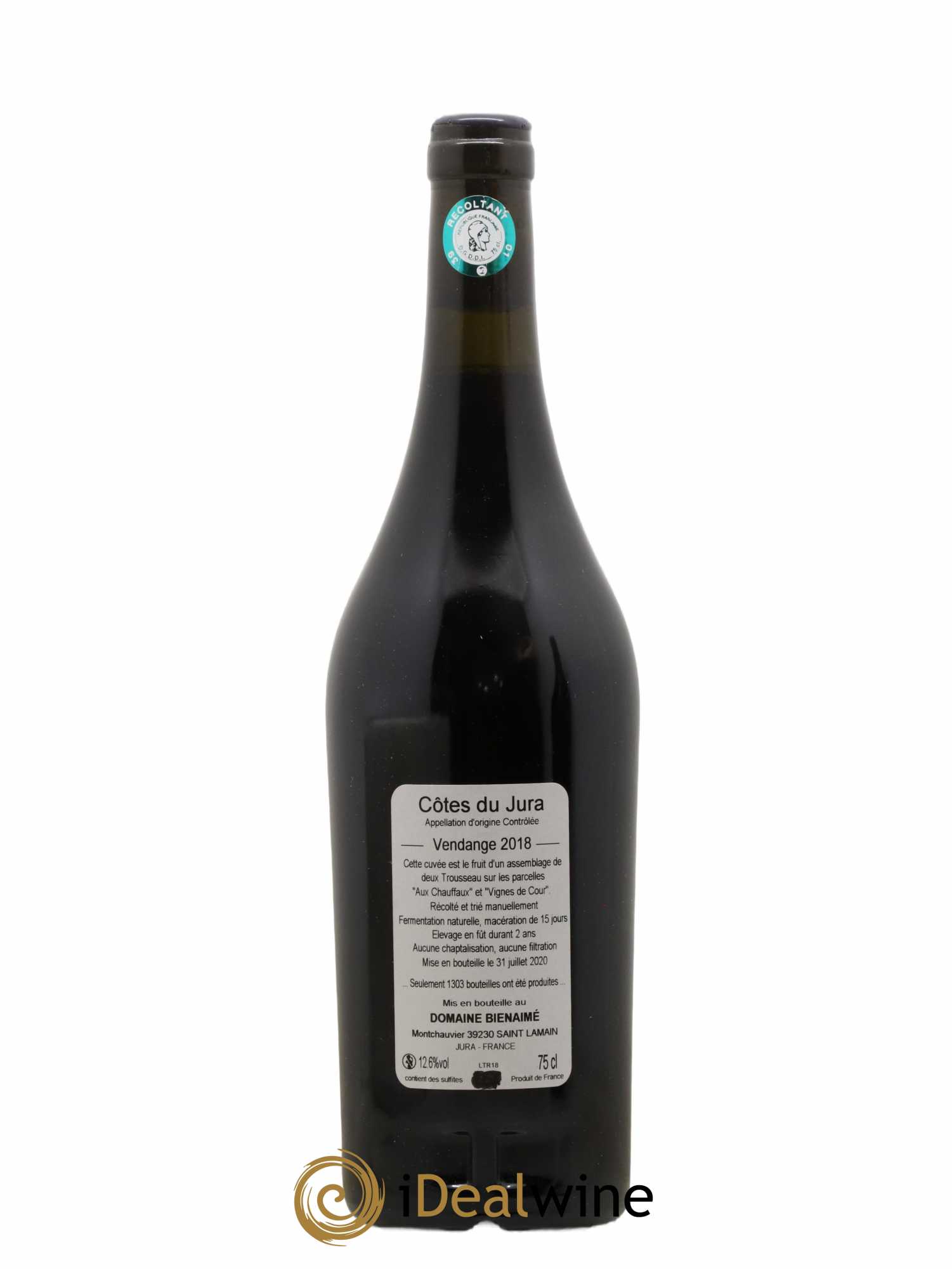 Côtes du Jura Trousseau Bruno Bienaimé (sans prix de réserve) 2018 - Lot de 1 bouteille - 1
