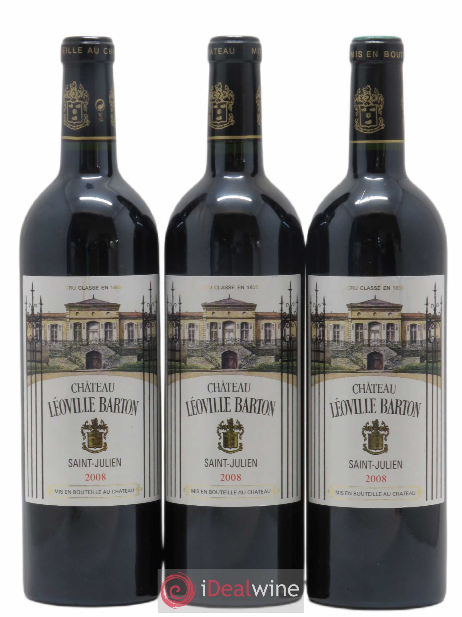 Château Léoville Barton 2ème Grand Cru Classé 2008 - Lot de 3 bouteilles - 0