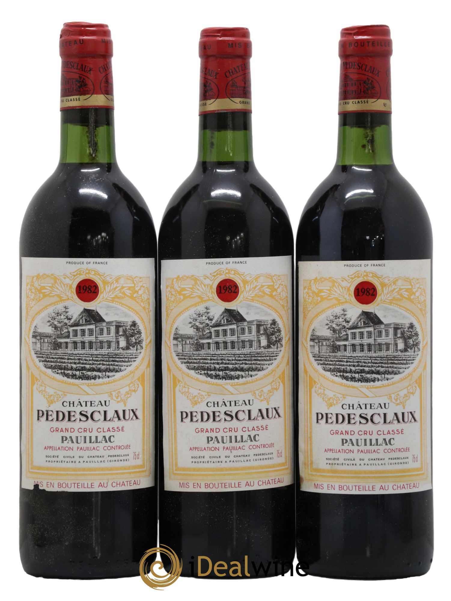 Château Pedesclaux 5ème Grand Cru Classé 1982 - Lot de 3 bouteilles - 0