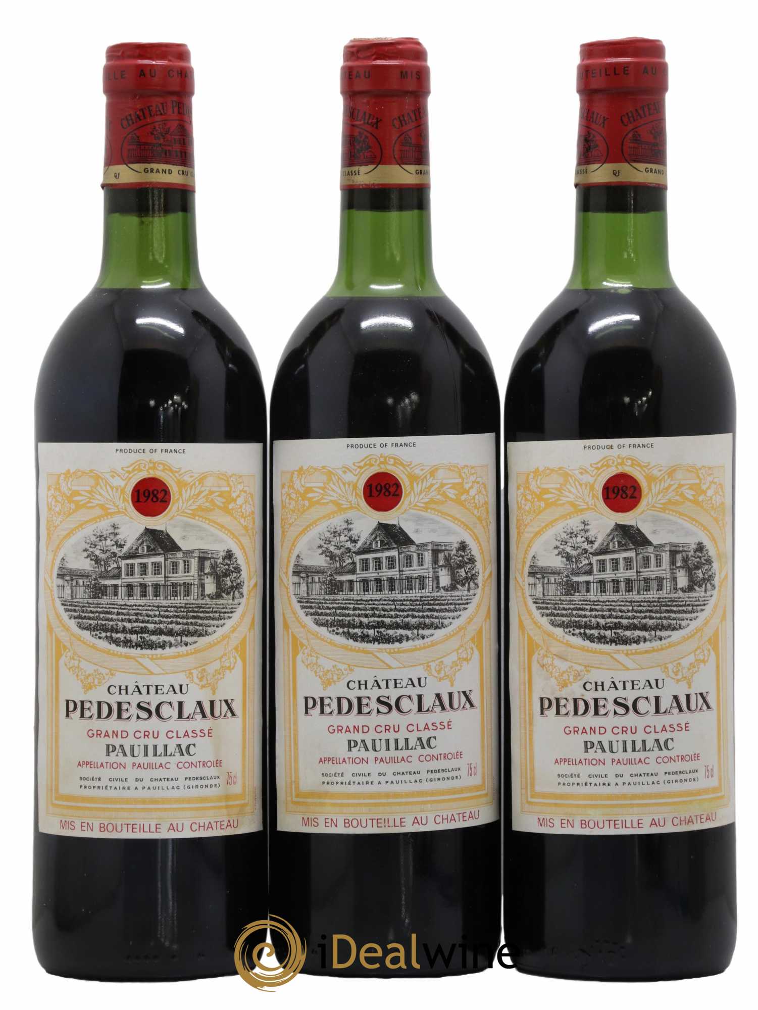 Château Pedesclaux 5ème Grand Cru Classé 1982 - Lot de 3 bouteilles - 0
