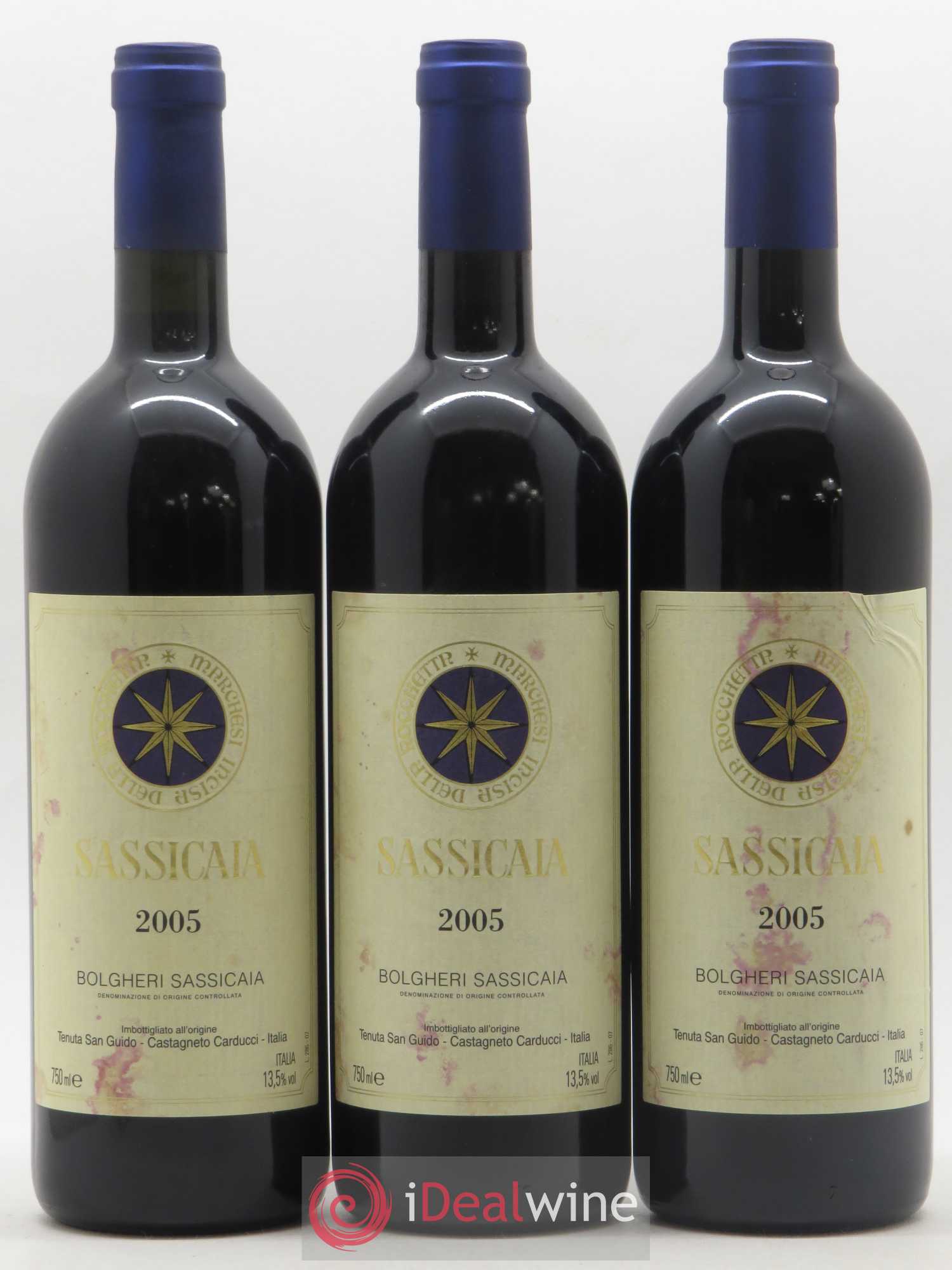 Bolgheri DOC Sassicaia Tenuta San Guido 2005 - Lot de 3 bouteilles - 0